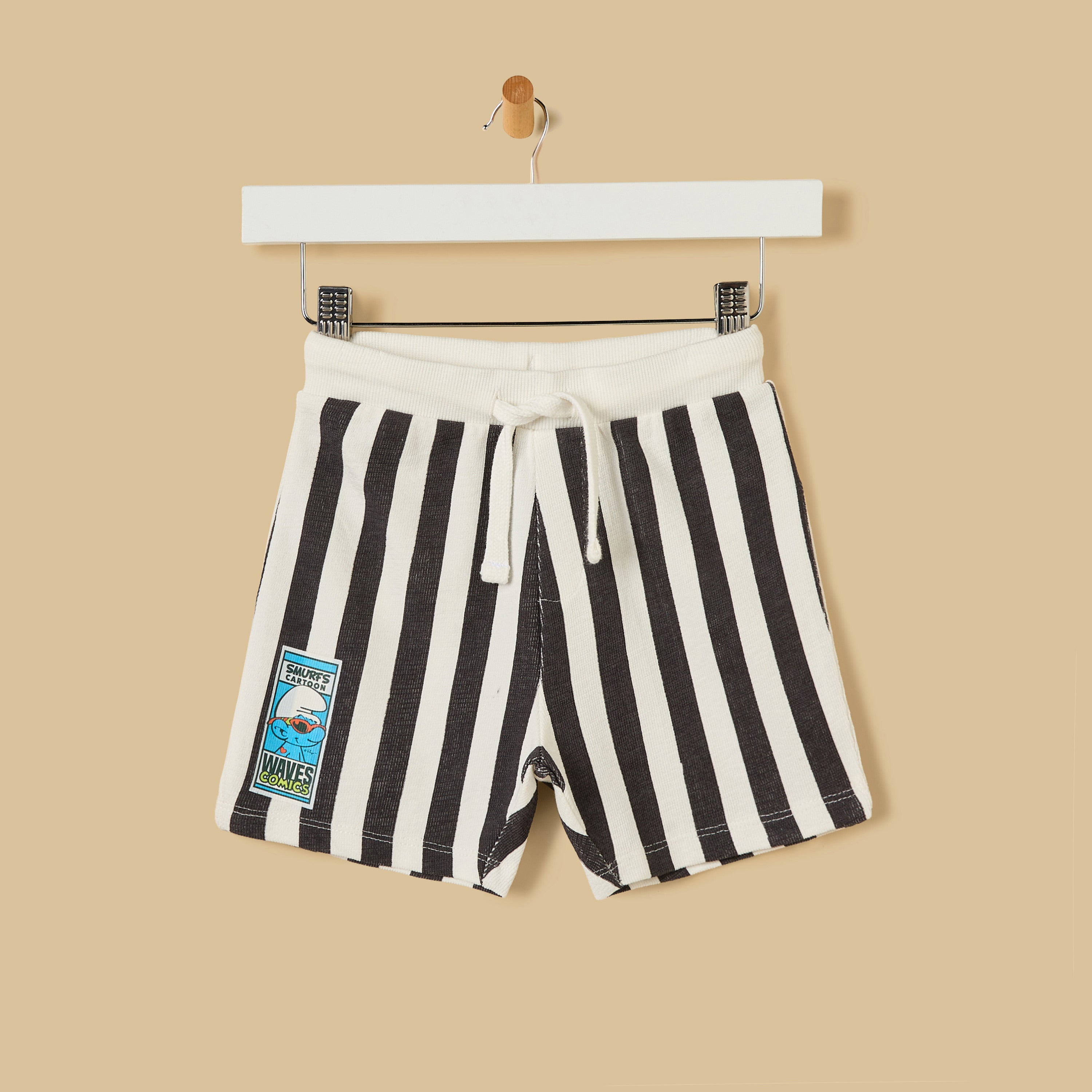 Smurfs Print Cotton T-shirt and Shorts Set