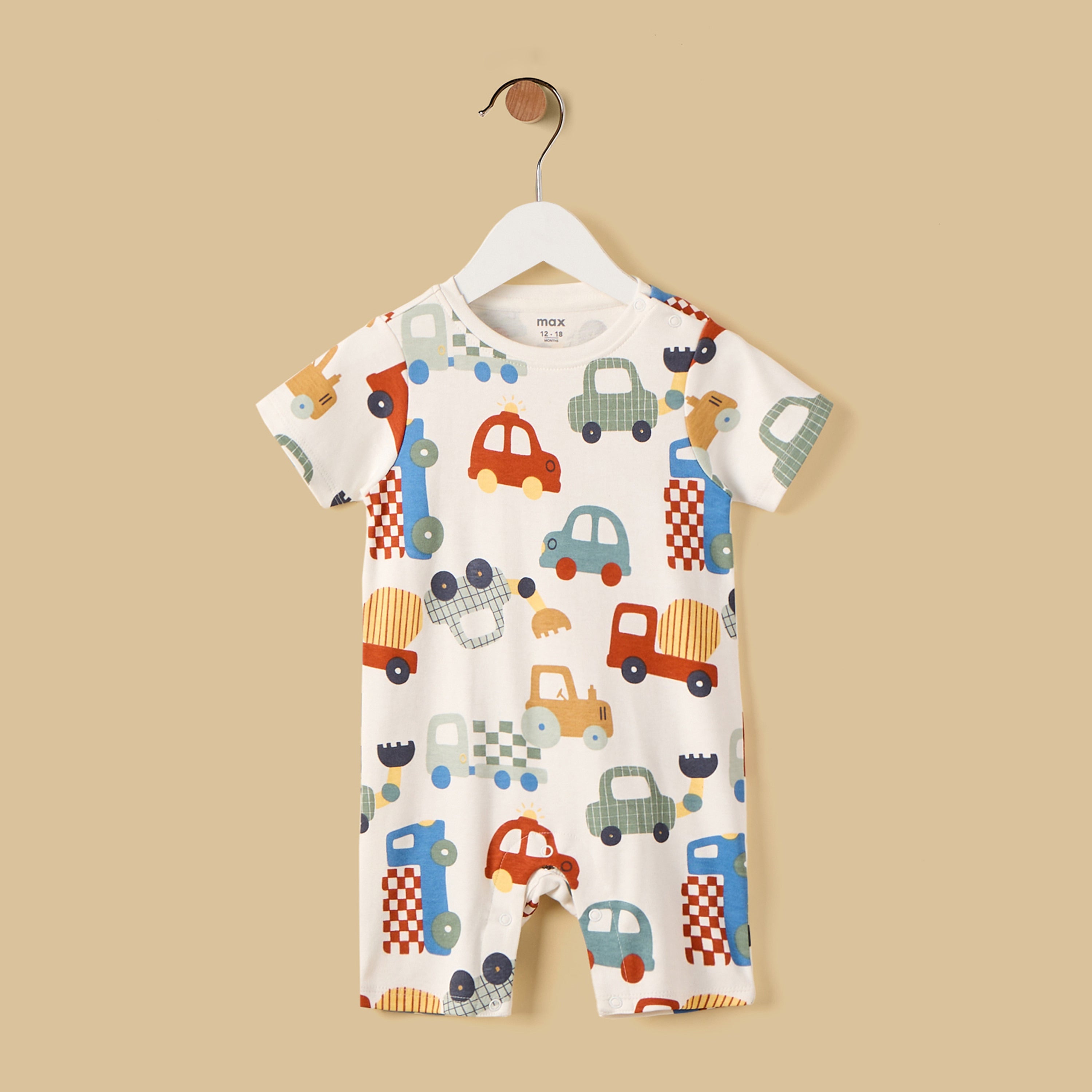 Pack of 2 - Vehicle Print Cotton Romper