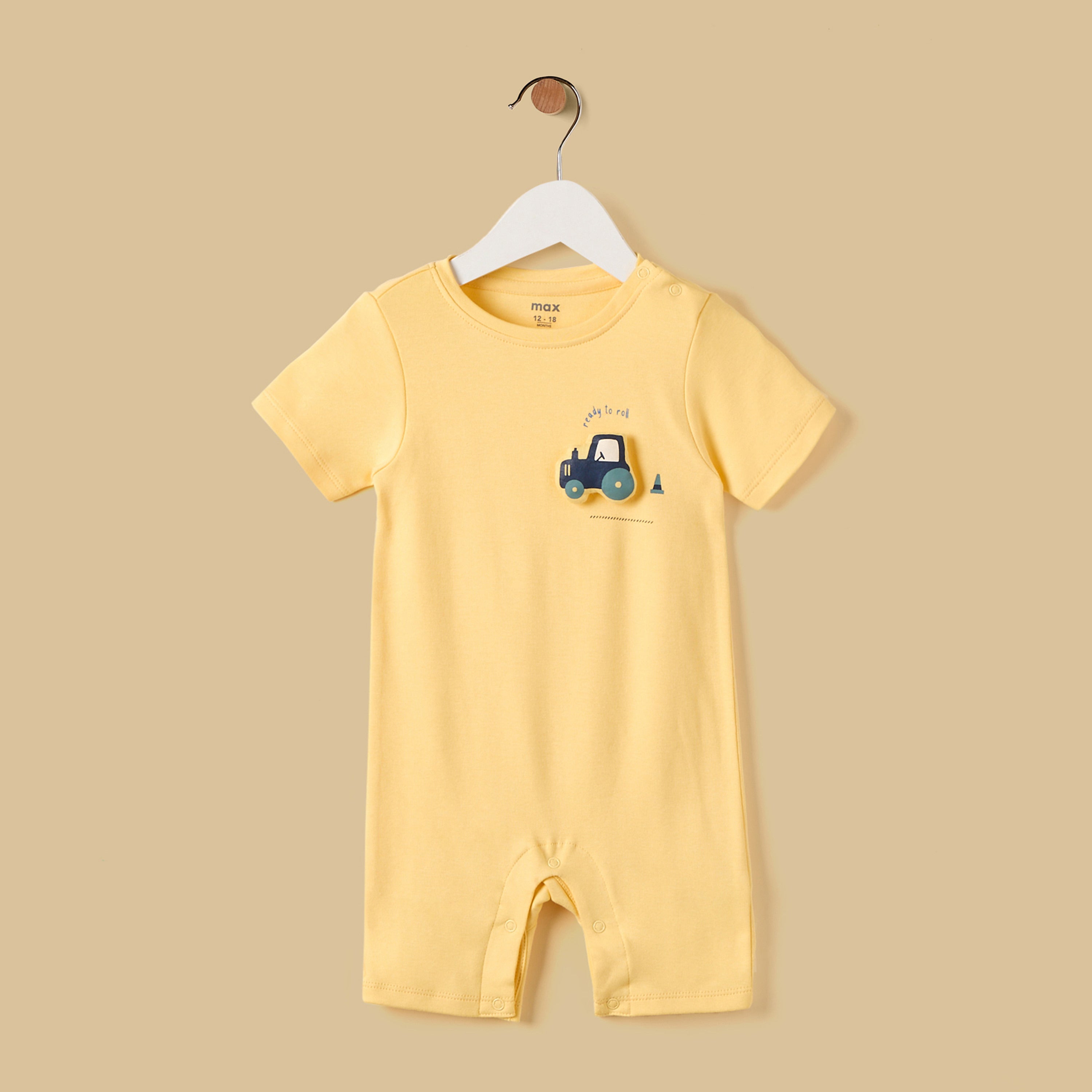 Pack of 2 - Vehicle Print Cotton Romper