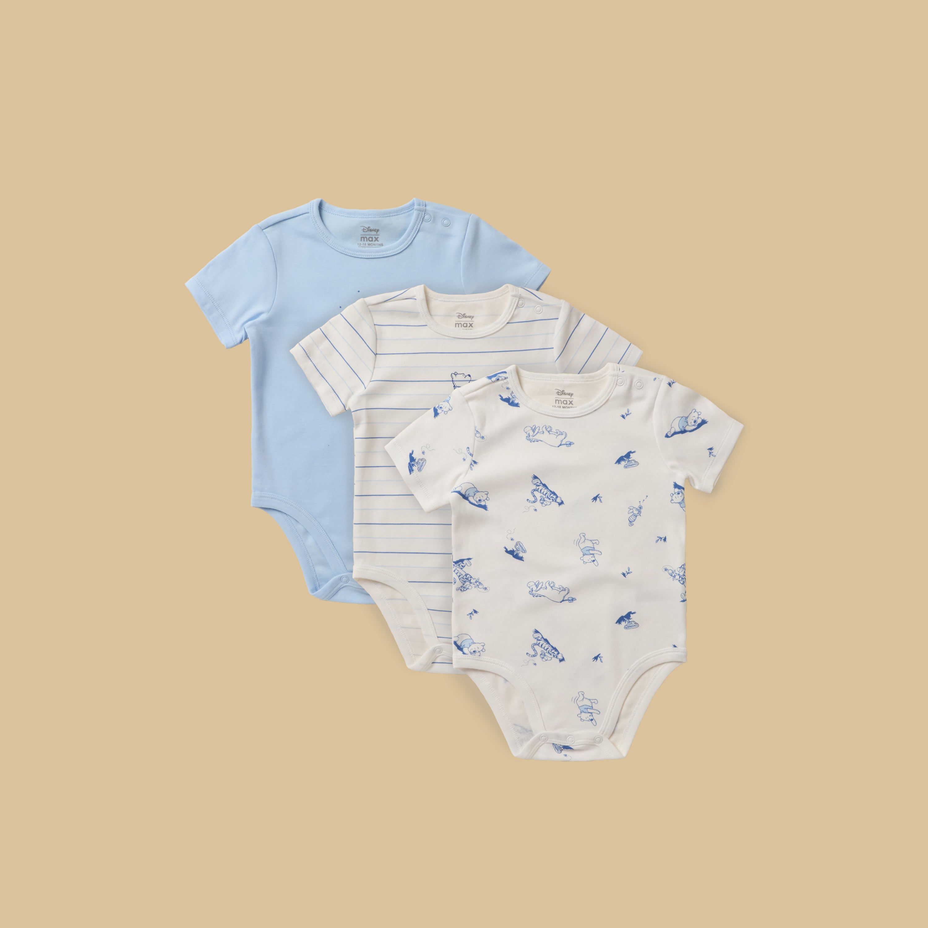 Pack of 3 - Winnie the Pooh Print Cotton Bodysuit