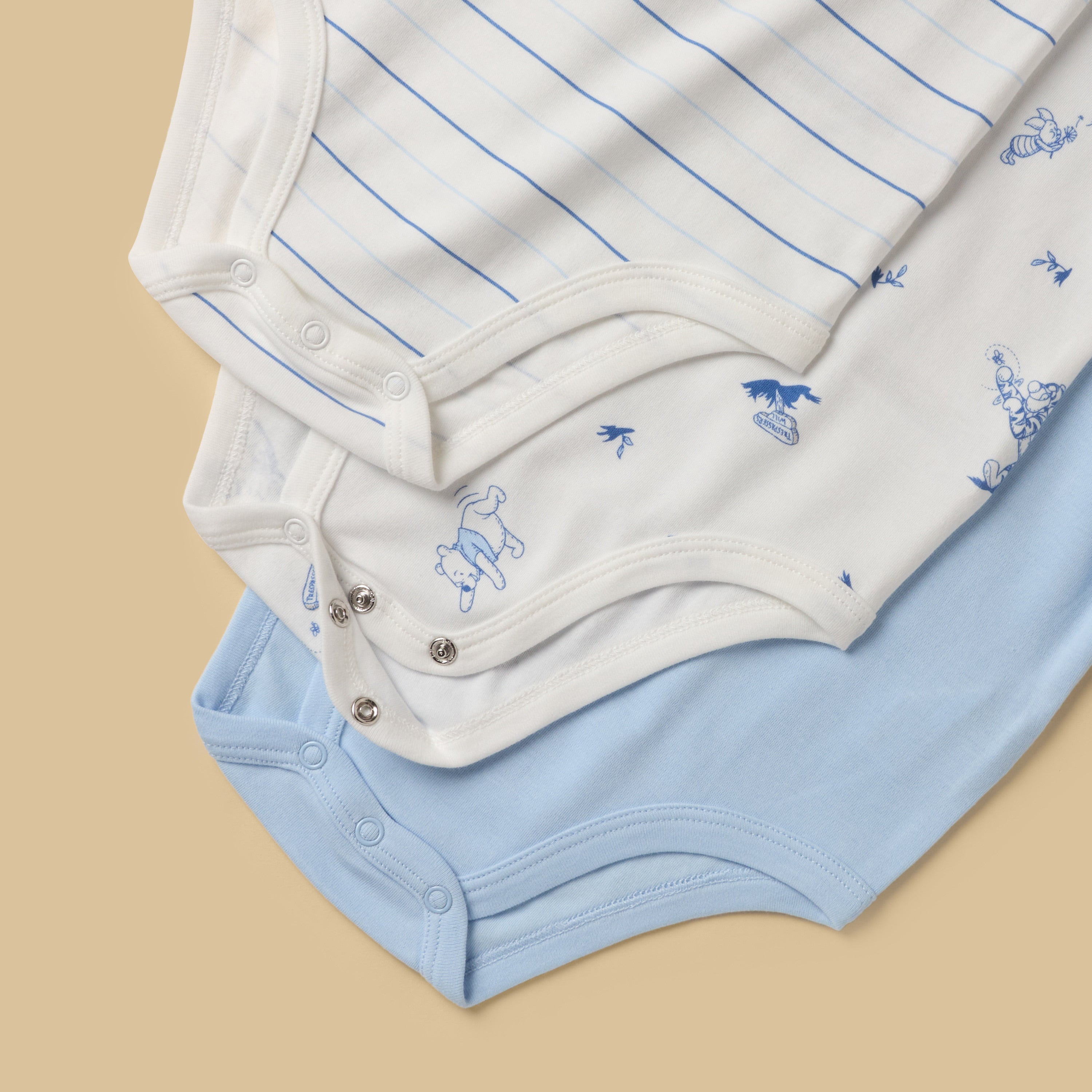 Pack of 3 - Winnie the Pooh Print Cotton Bodysuit