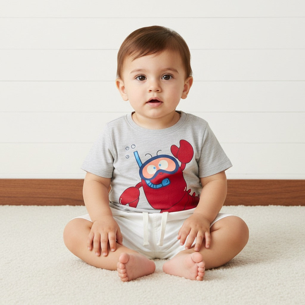 Pack of 3 - Aquatic 3D Animal Print Cotton T-shirt