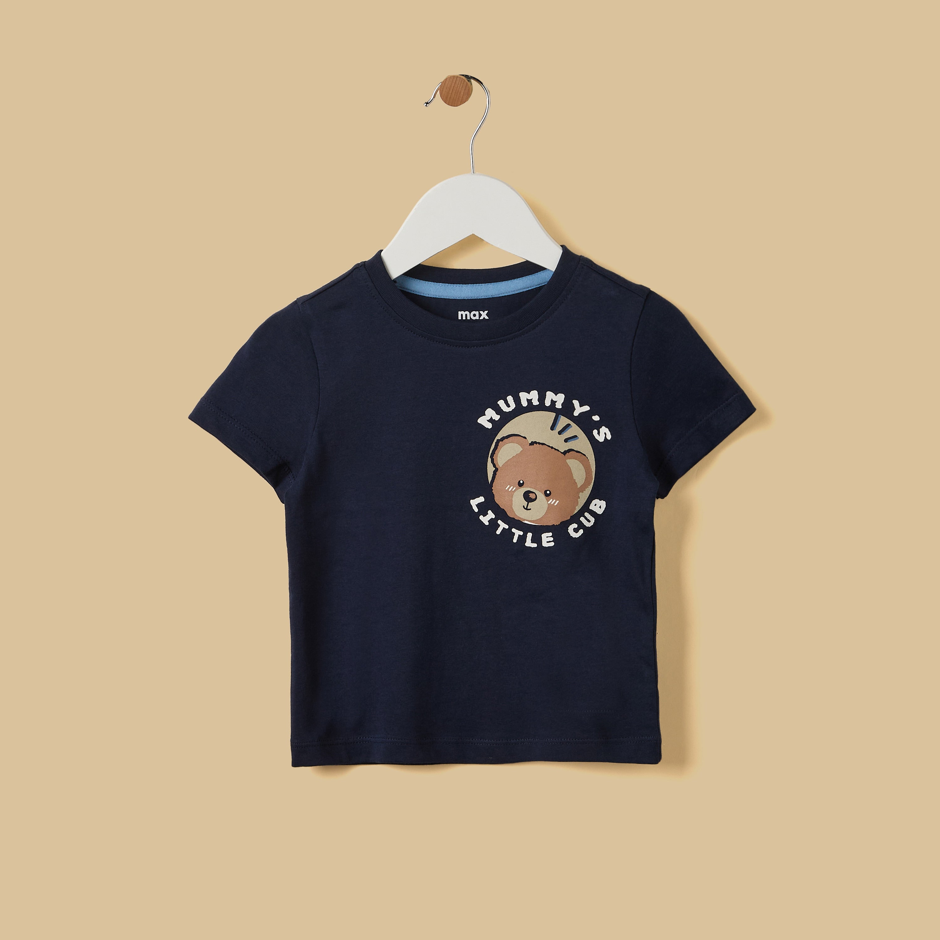 Bear Print Cotton T-shirt and Shorts Set