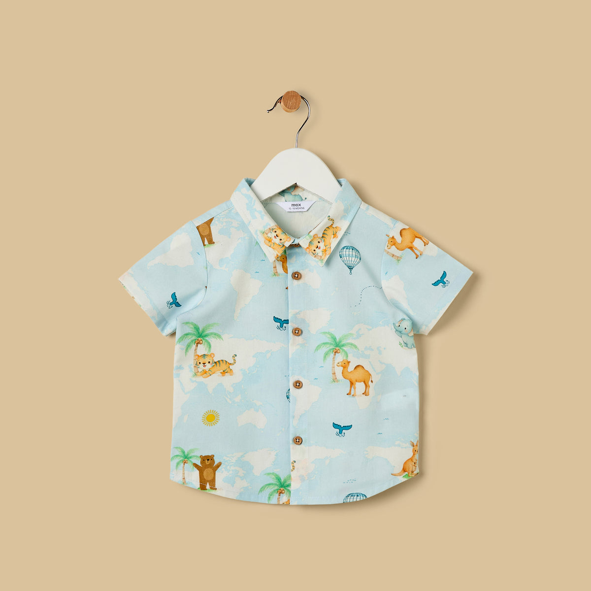 Graphic Print Cotton Shirt and Shorts Set