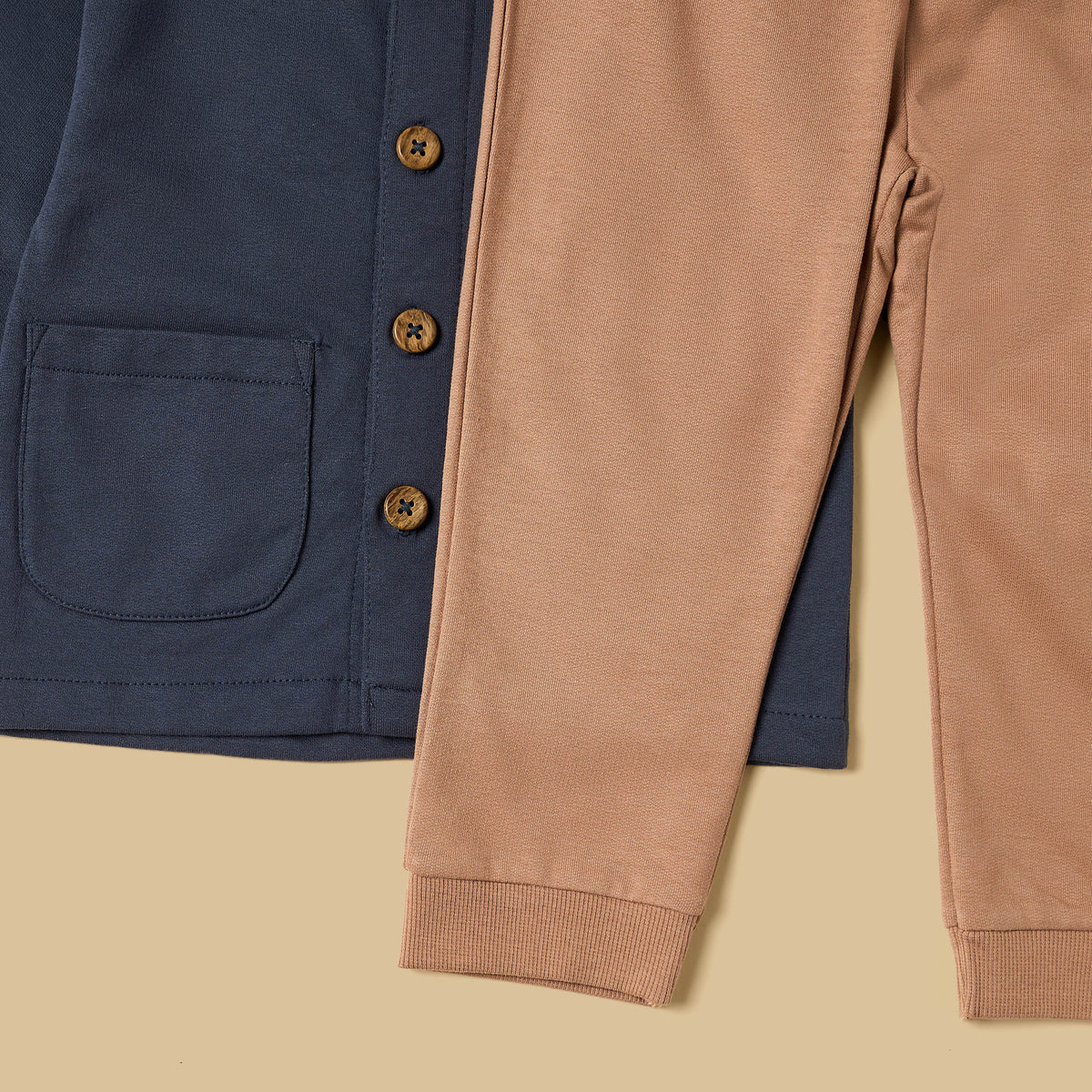 Plain Cotton Shirt with Joggers and Soft Toy