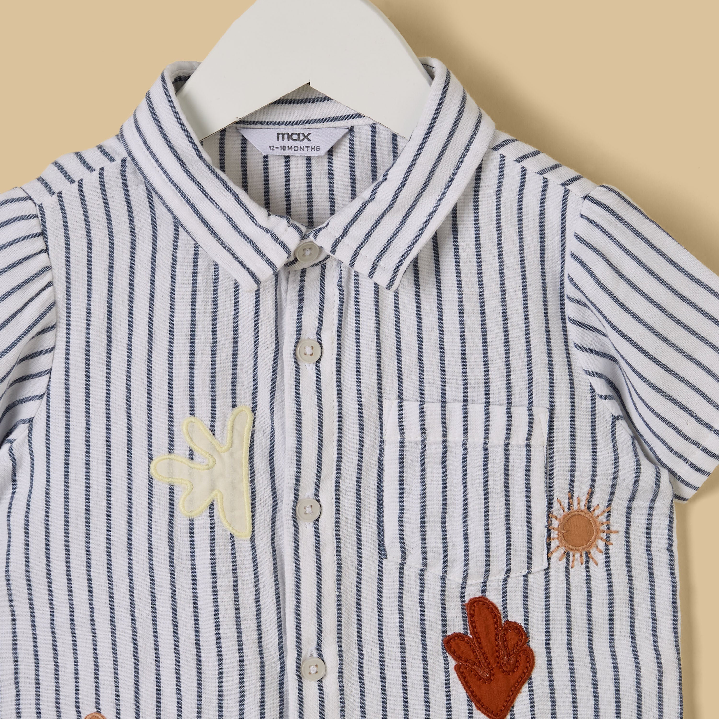 Striped Cotton Shirt with Embroidery