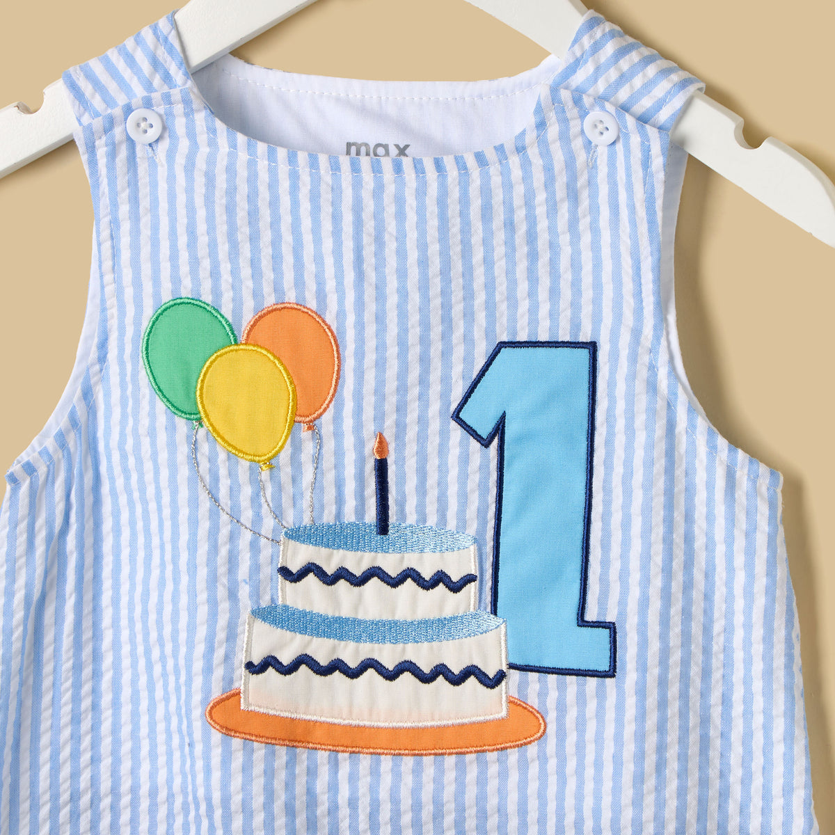 Birthday Embroidered Romper with Crown