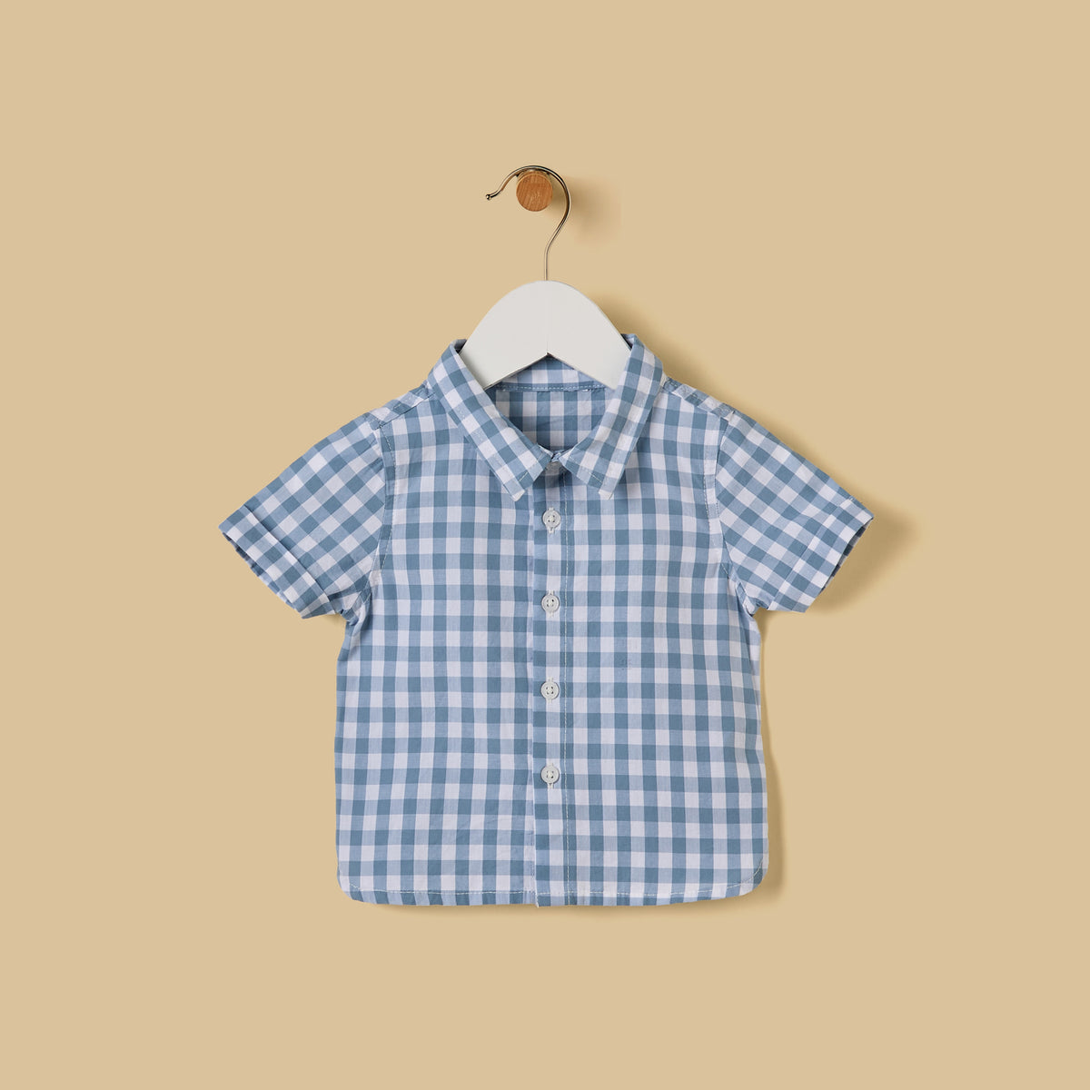 Gingham Cotton Shirt and Shorts Set