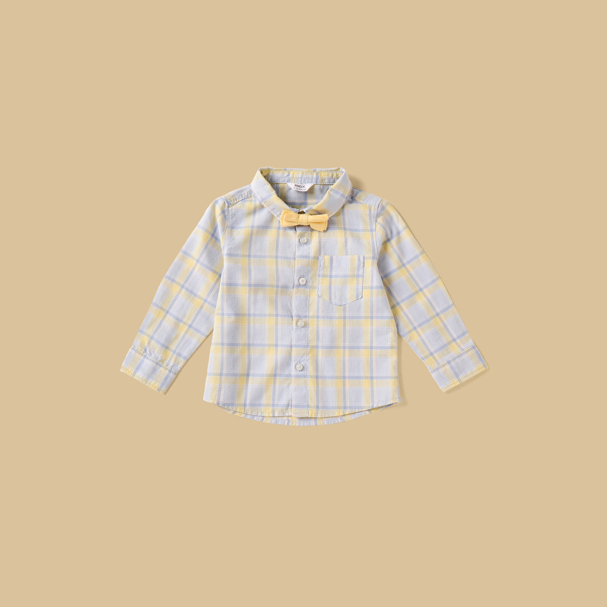 Checked Cotton Shirt with Sweater and Pants