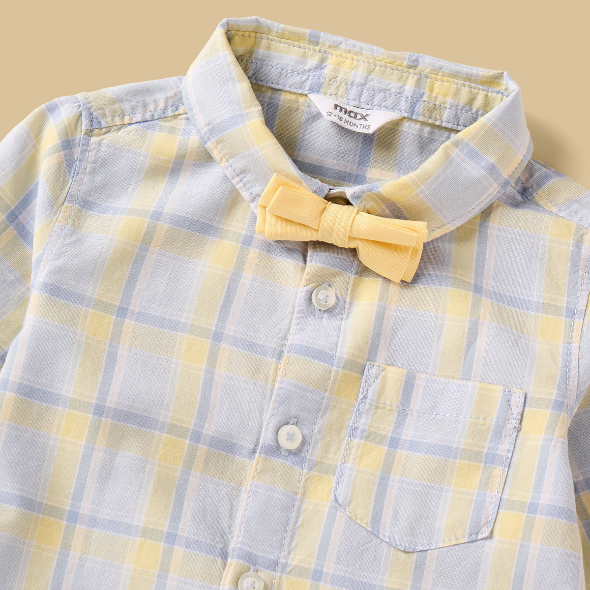 Checked Cotton Shirt with Sweater and Pants