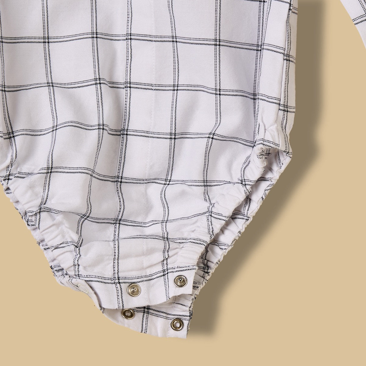 Checked Cotton Shirt and Trousers Set with Suspender
