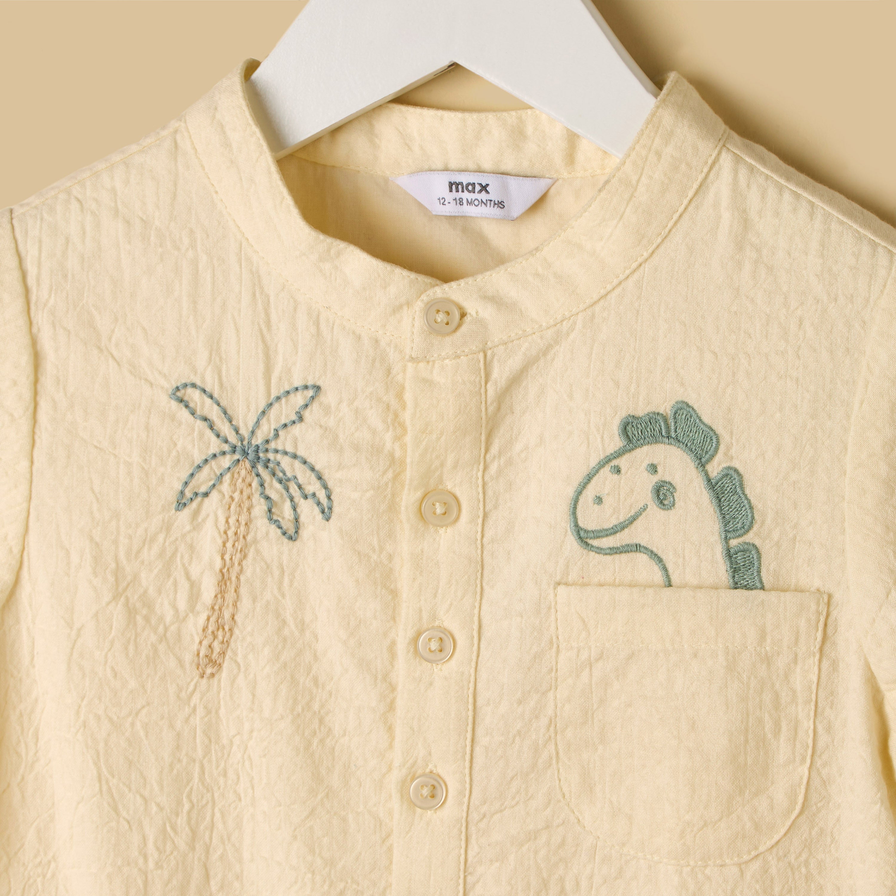 Embroidered Cotton Romper with Cap