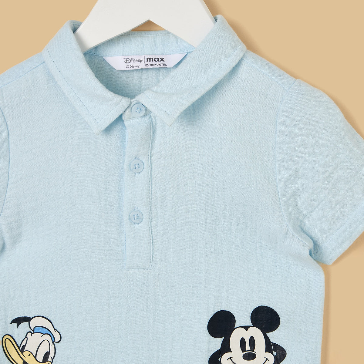 Mickey Mouse and Donald Duck Print Cotton Romper with Hat