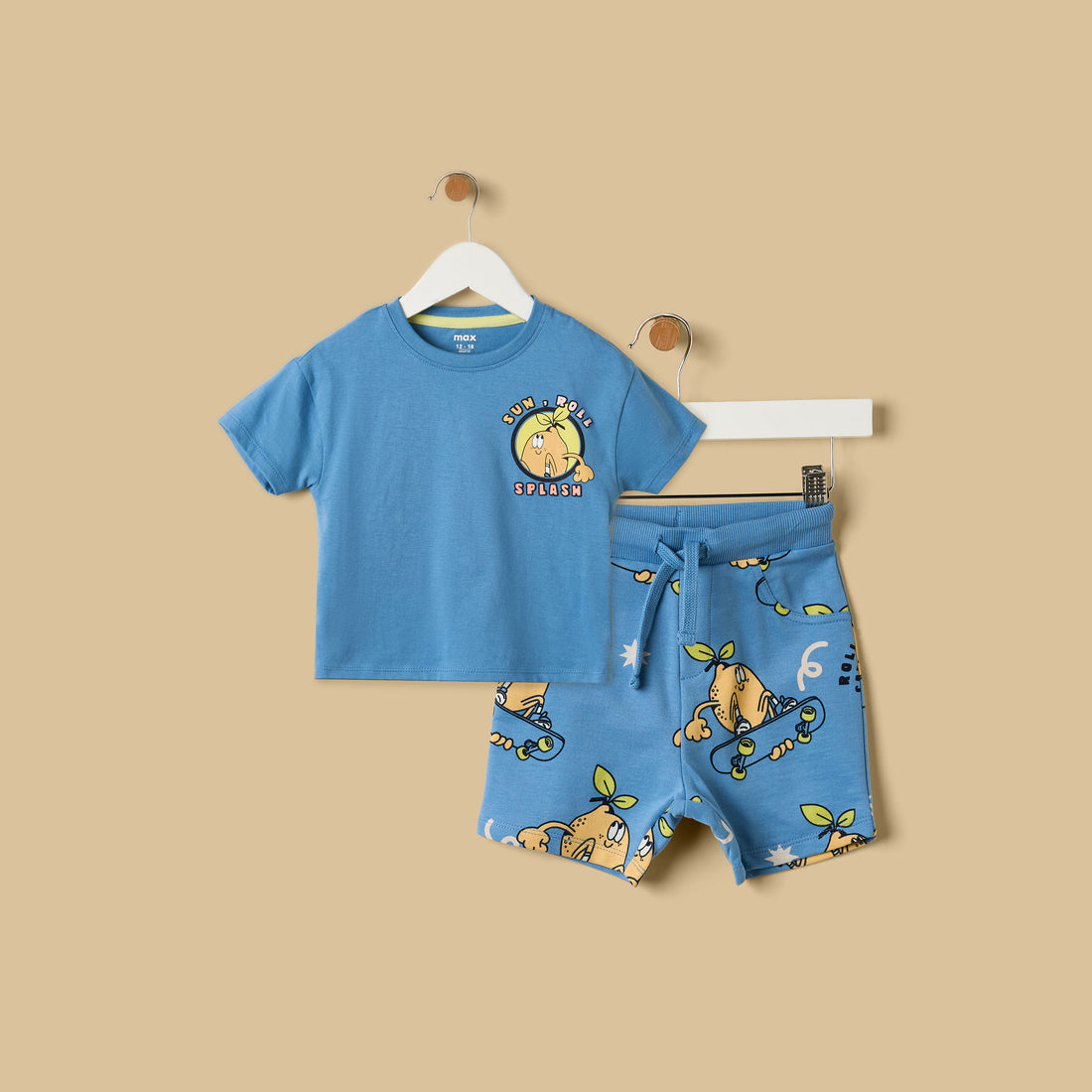 Printed Cotton T-shirt and Shorts Set