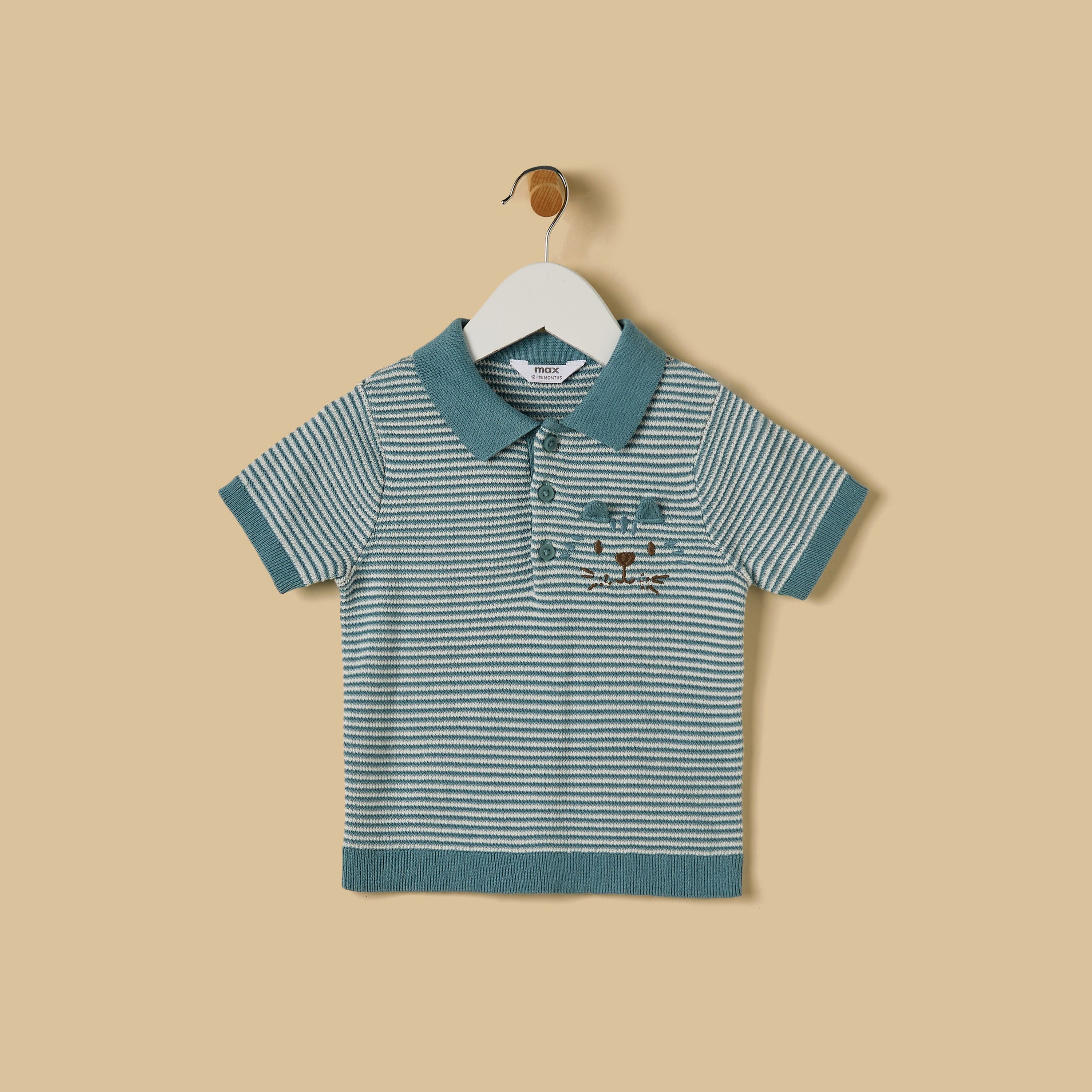 Striped Polo T-shirt with Pants and Suspenders