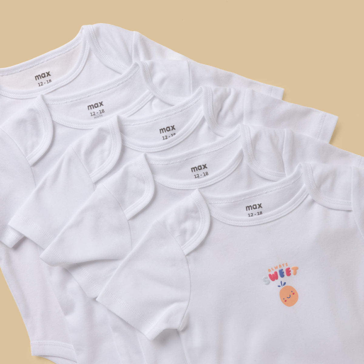 Pack of 5 - Printed Cotton Bodysuit