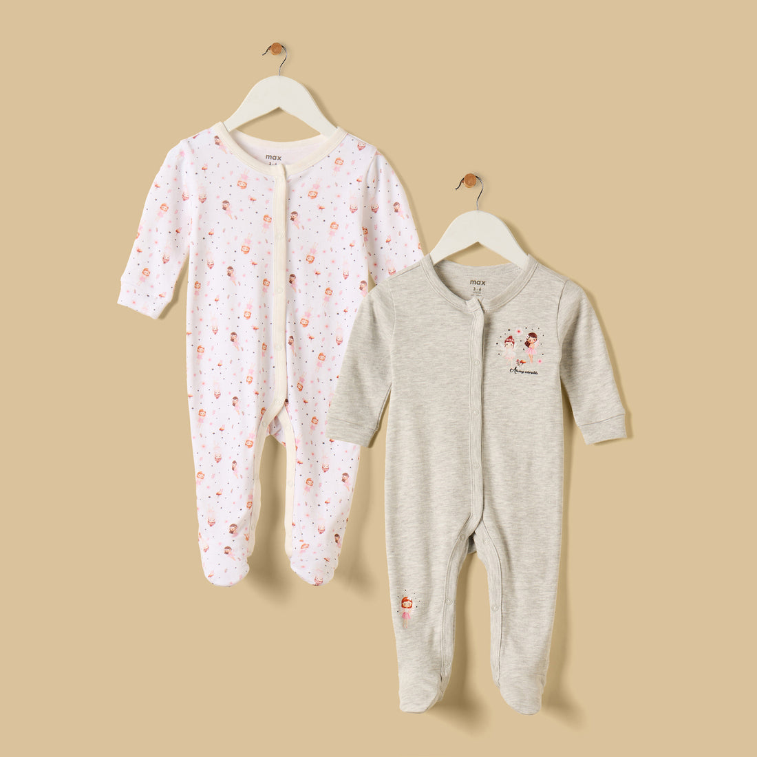Pack of 2 - Fairy Print Sleepsuit - Multicolour / 12-18 mths
