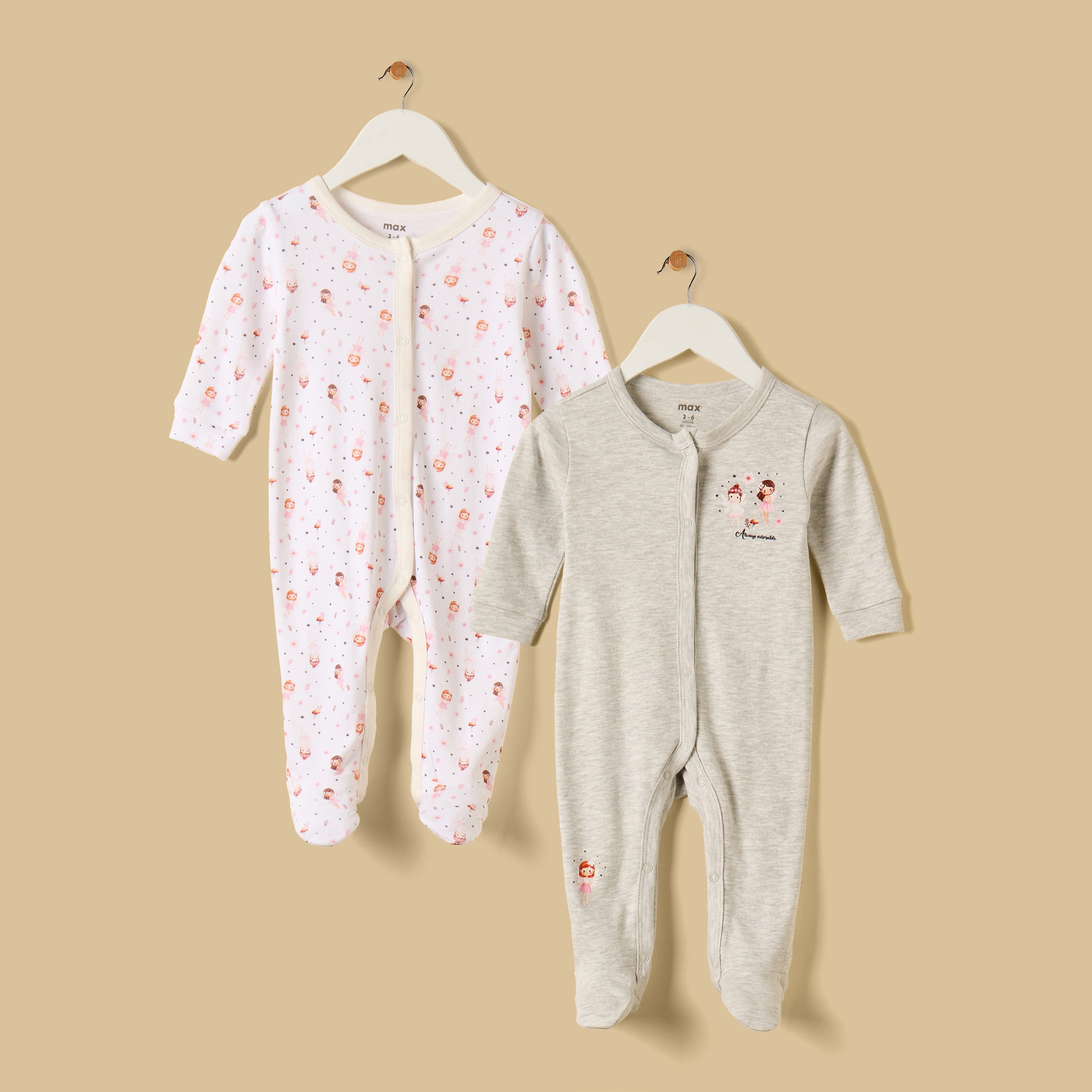 Pack of 2 - Fairy Print Sleepsuit - Multicolour / 12-18 mths