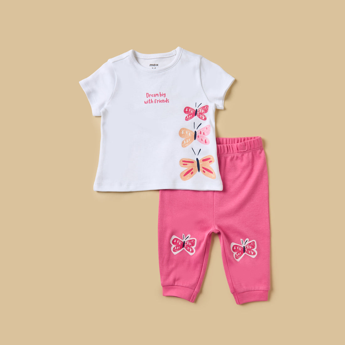 Pack of 2 - Butterfly Print Cotton Pyjama Set