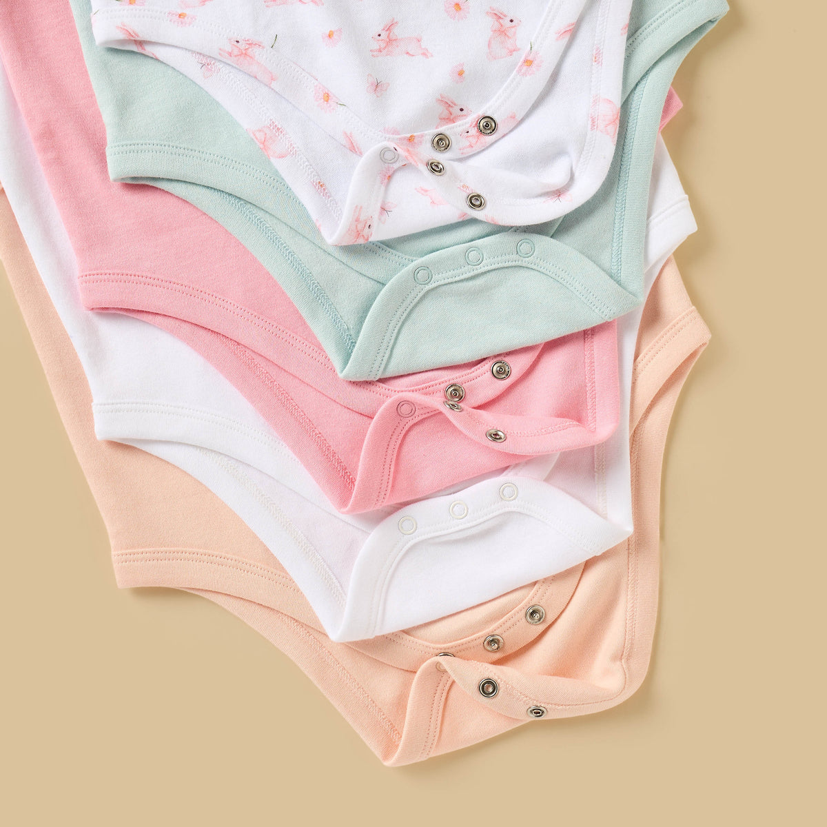 Pack of 5 - Assorted Cotton Sleeveless Bodysuit