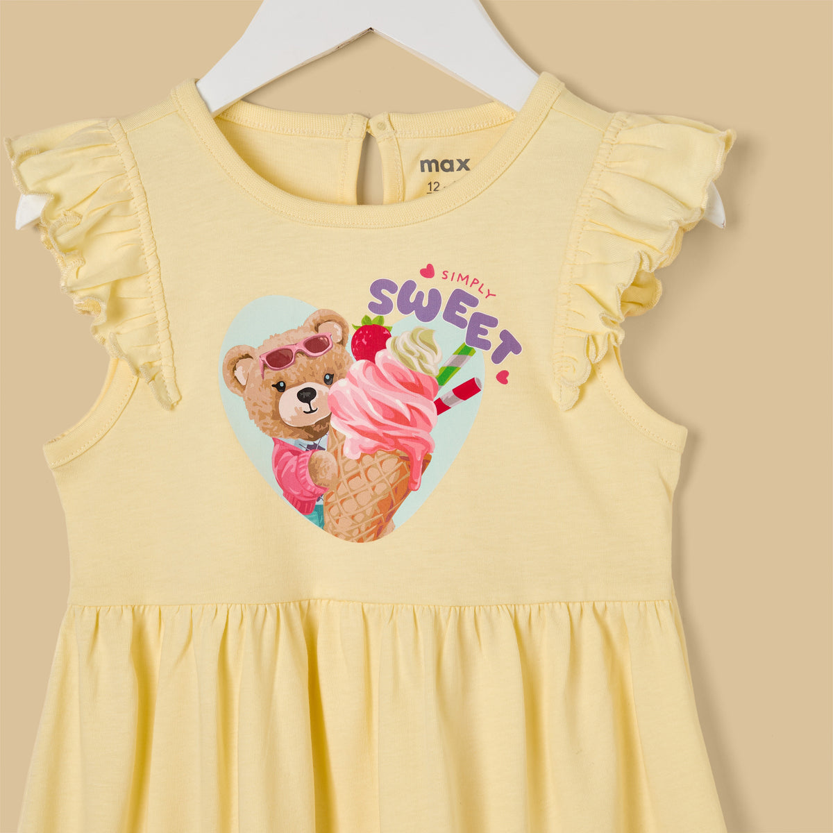 Bear Print Cotton Sleeveless Dress