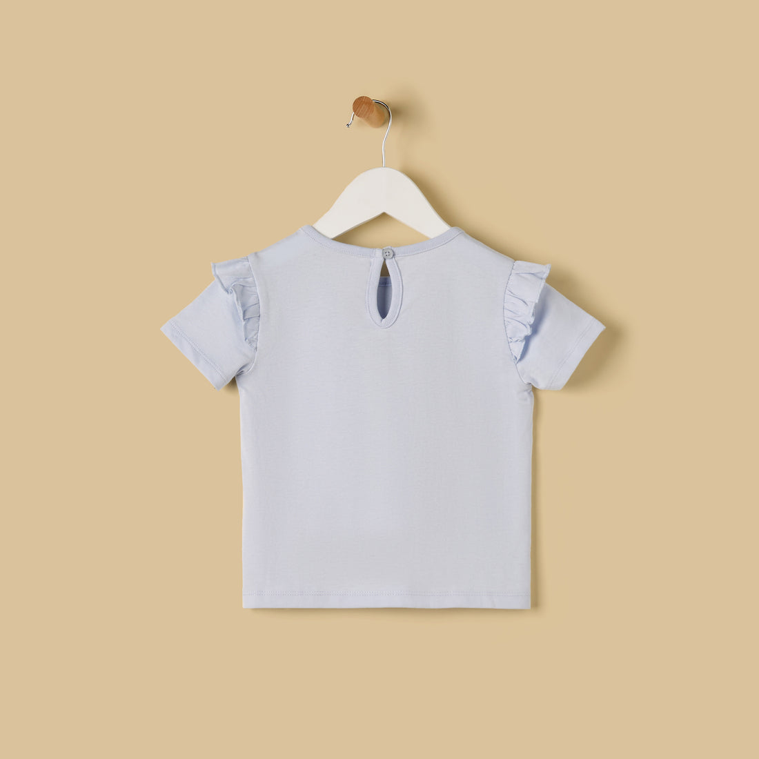 Graphic Print Cotton Top with Ruffles