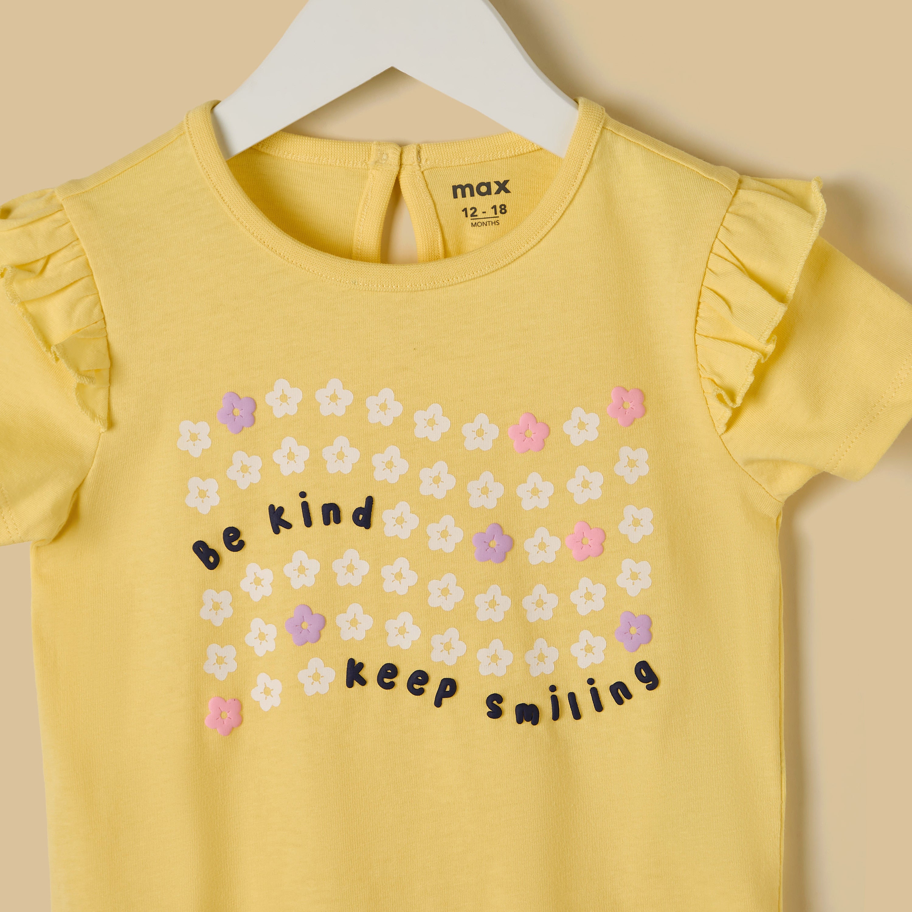 Floral Print Cotton Top with Ruffles