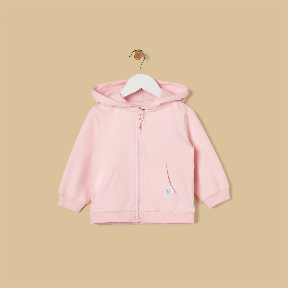 Zip Through Hooded Sweatshirt - Pink / 12-18 mths