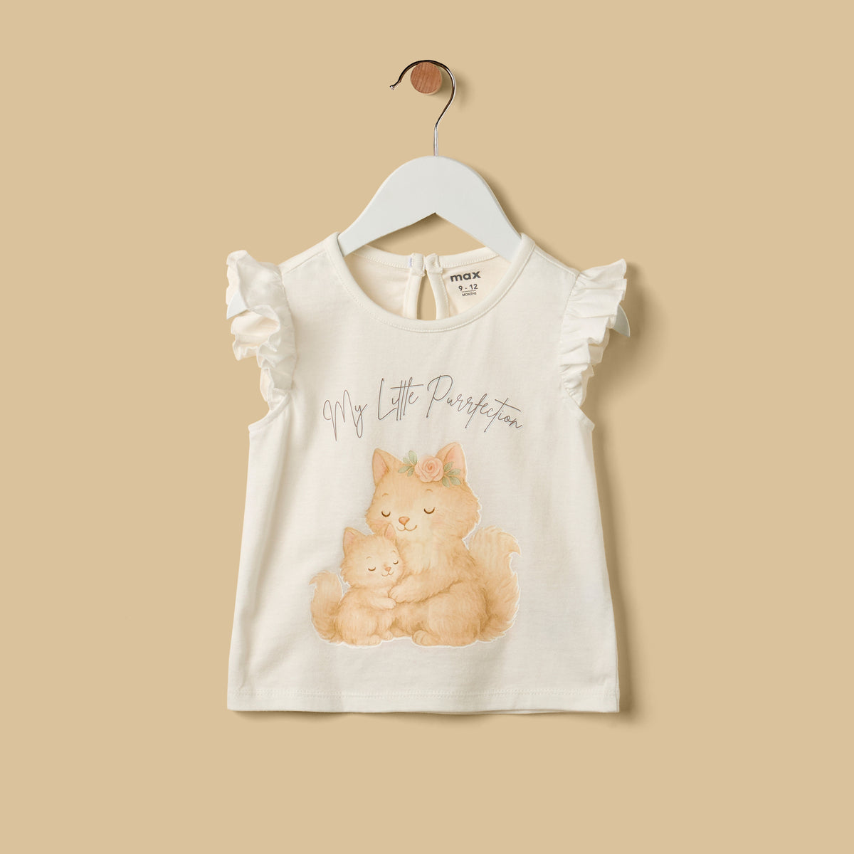 Cat Print Cotton Top and Shorts Set