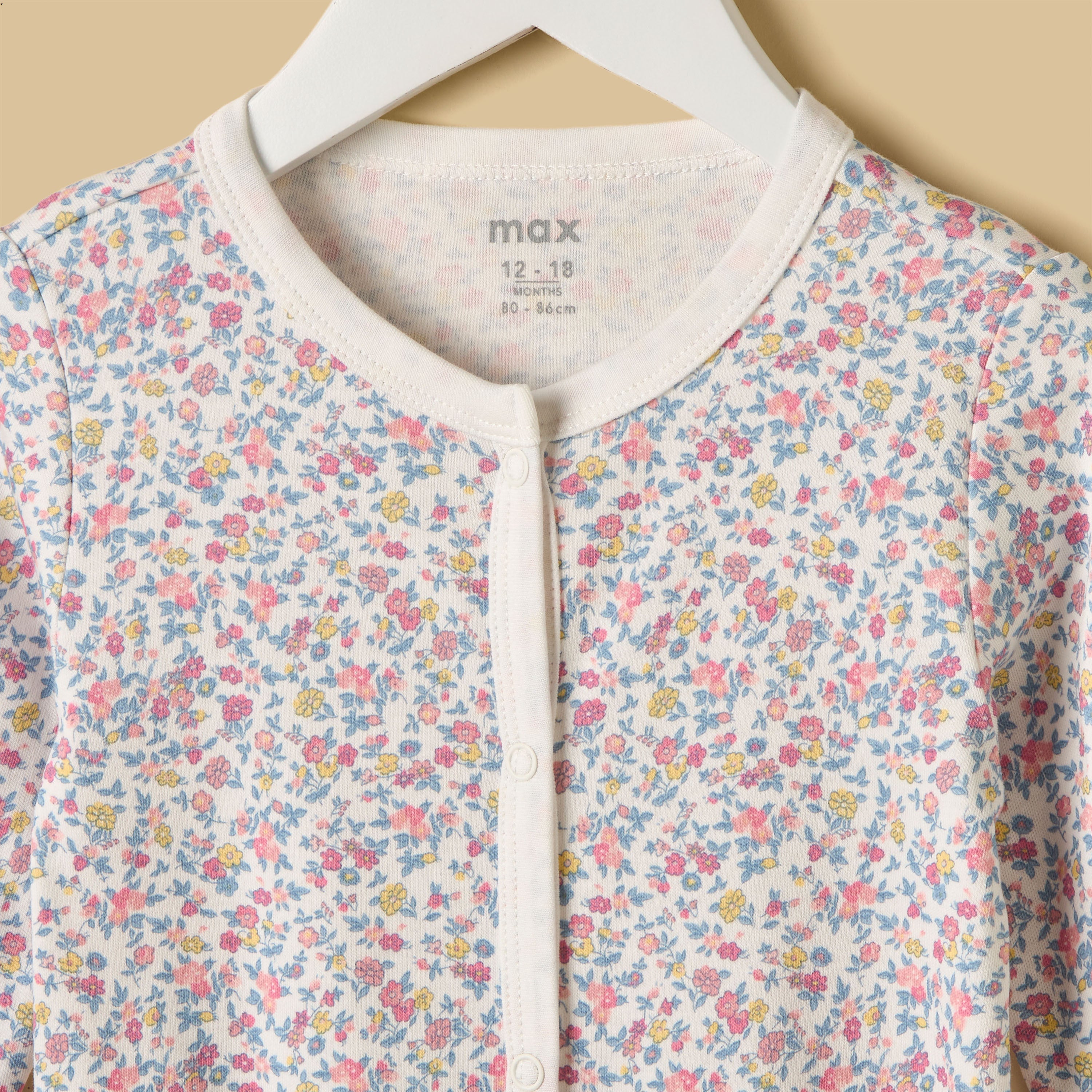 Printed Romper and Sleepsuit Set