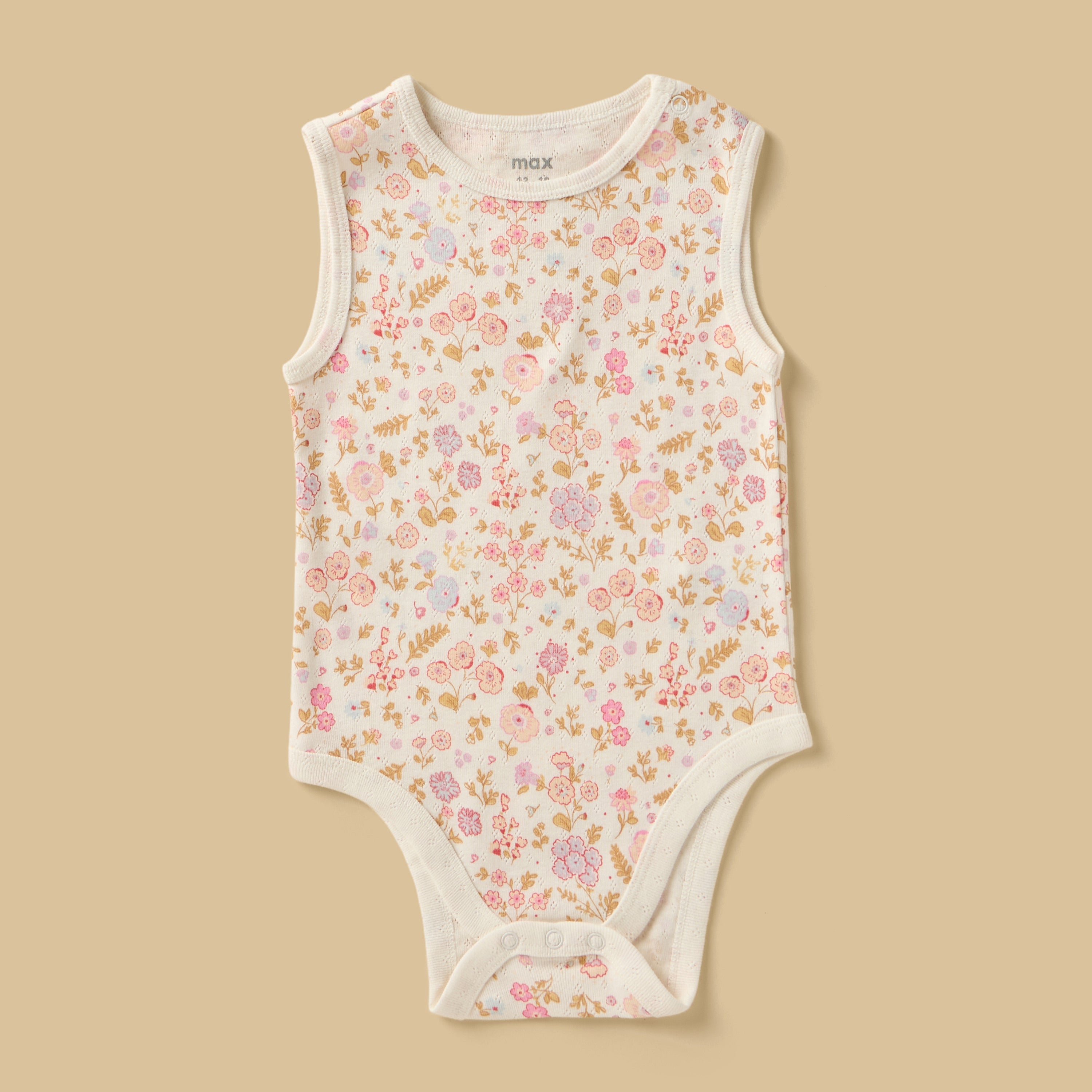 Pack of 3 - Floral Print Sleeveless Bodysuit