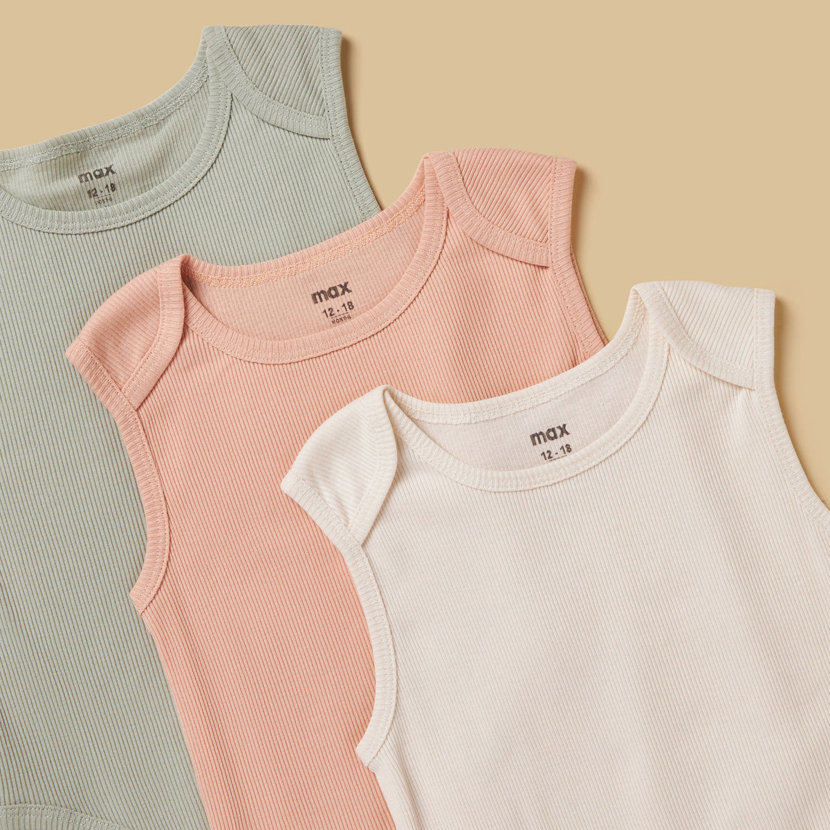 Pack of 3 - Ribbed Bodysuit