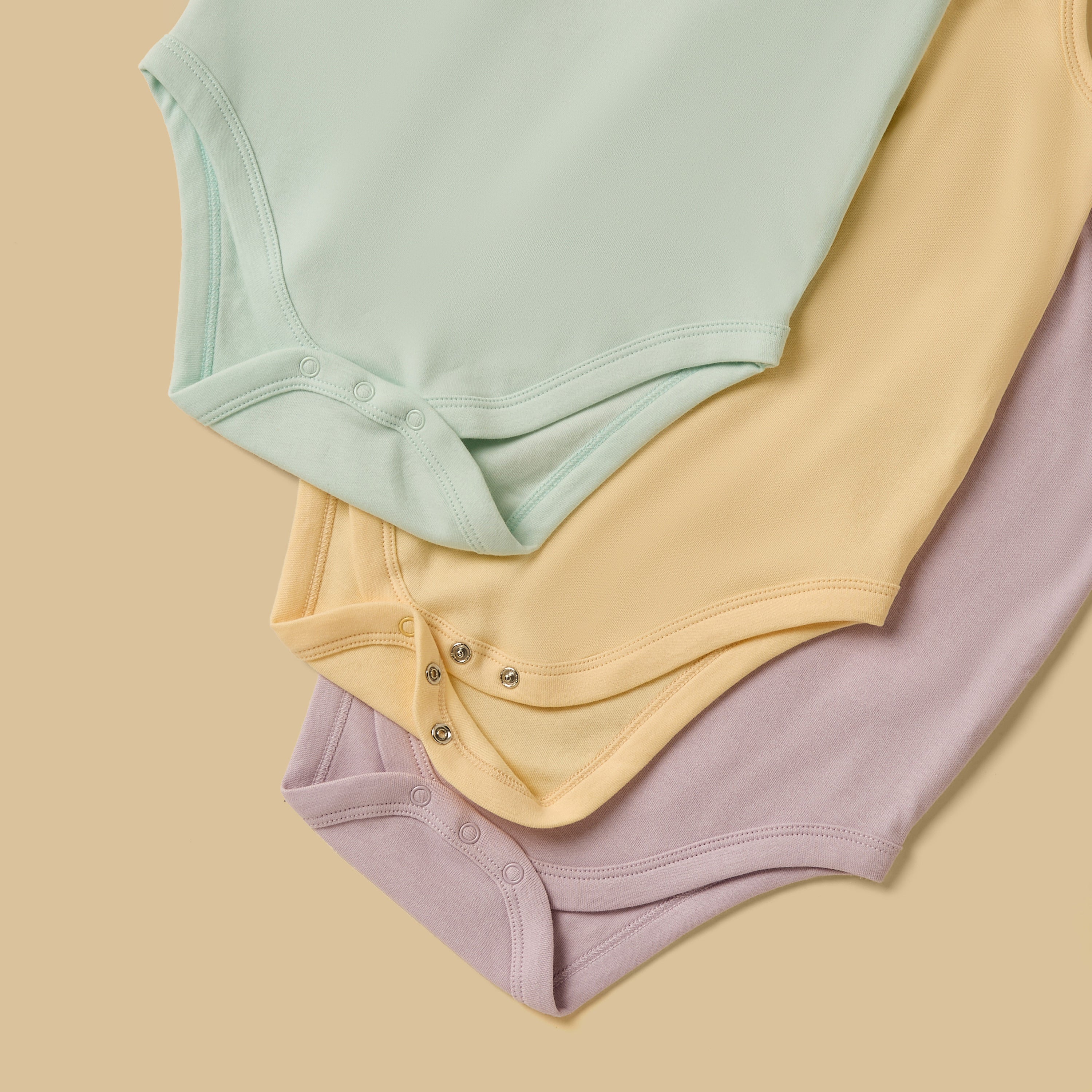 Pack of 3 - Sleeveless Bodysuit with Button Closure