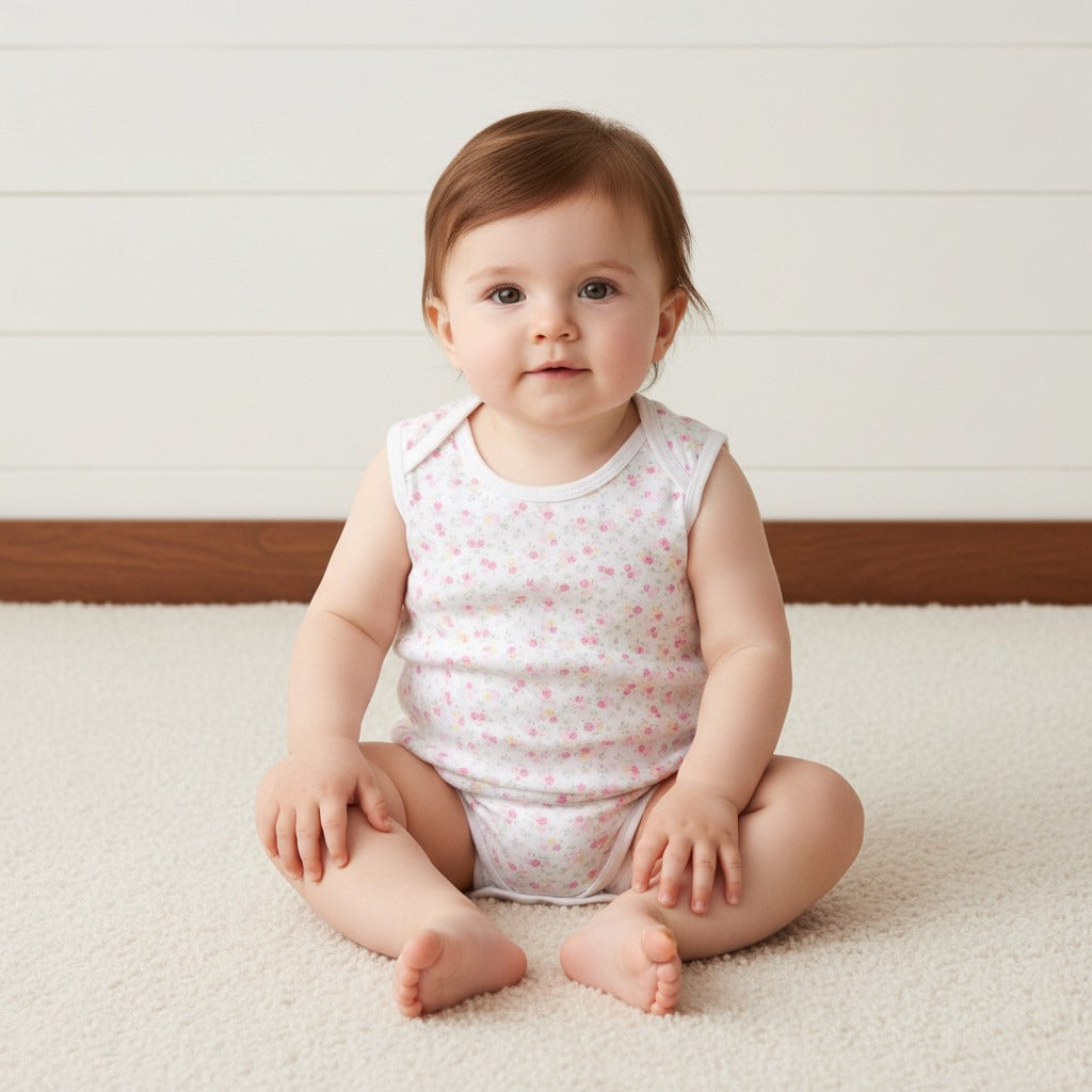 Pack of 3 - Strawberry Print Sleeveless Bodysuit