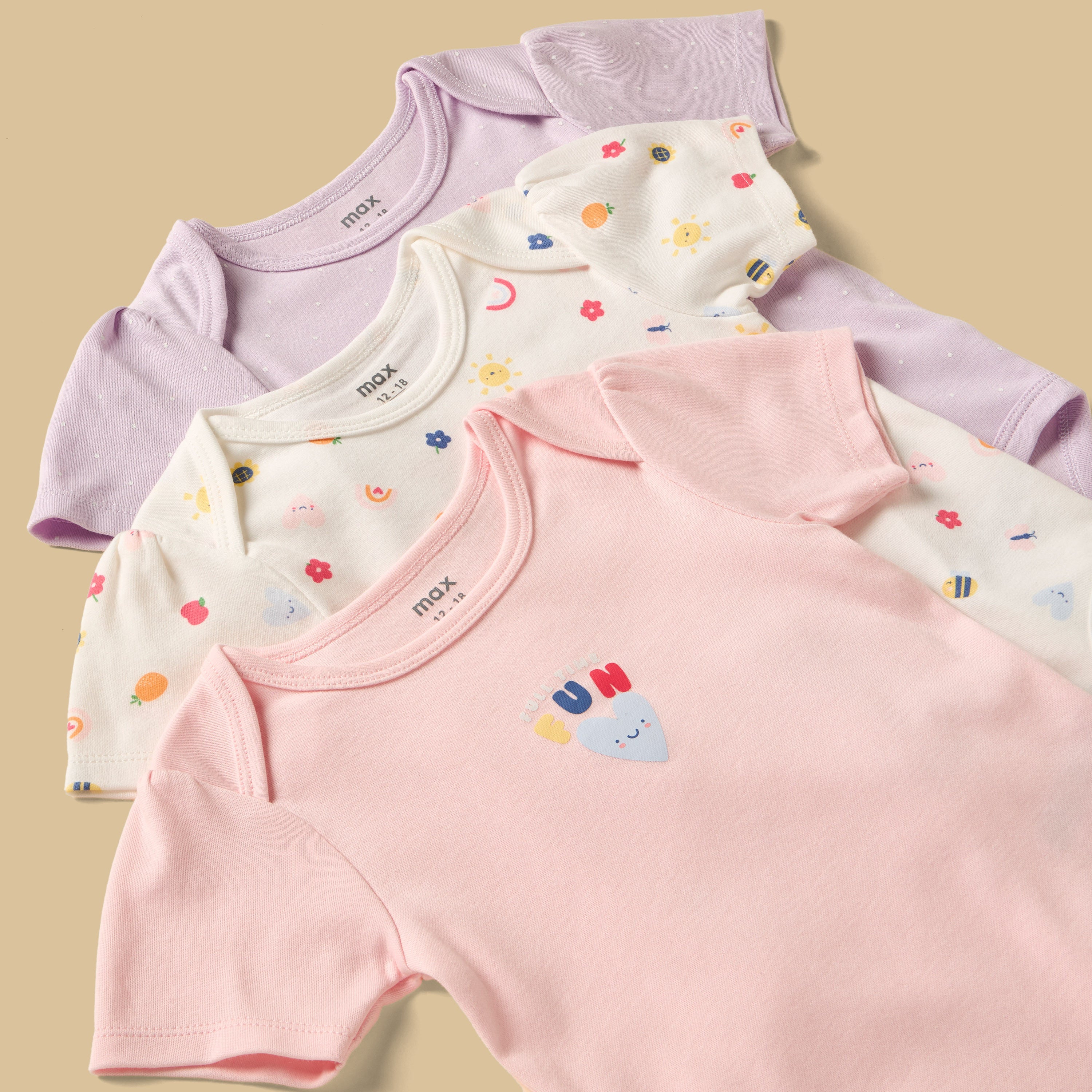 Pack of 3 - Printed Bodysuit