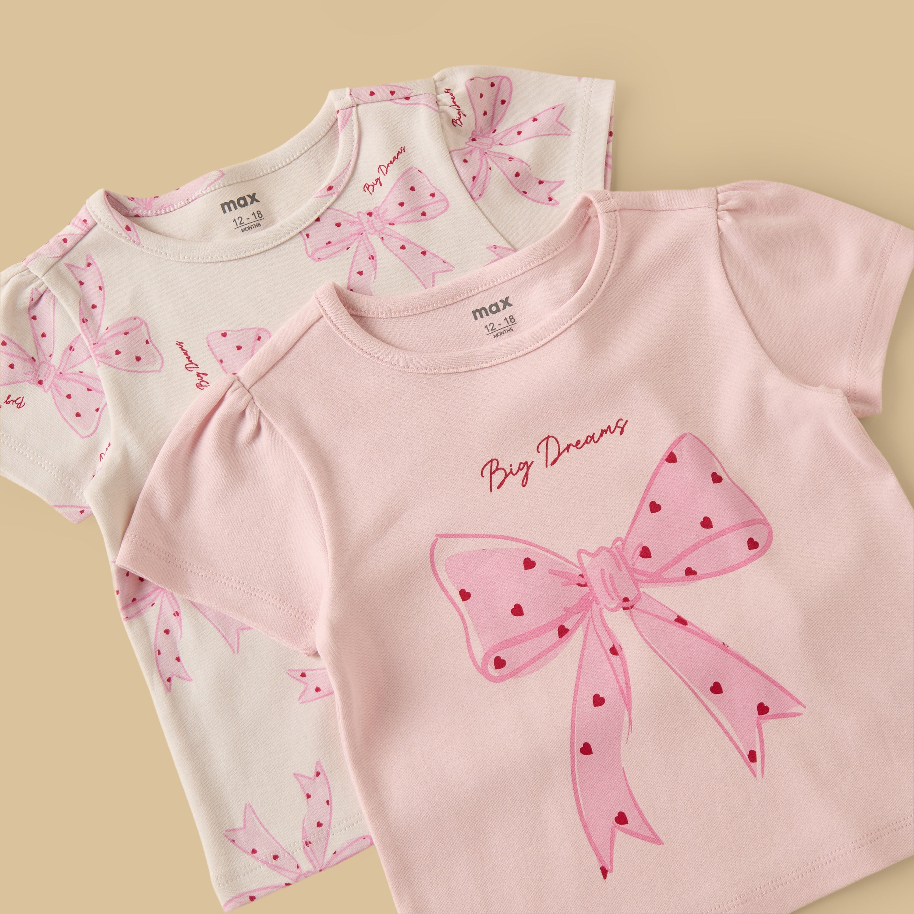 Pack of 2 - Bow Print Cotton Pyjama Set