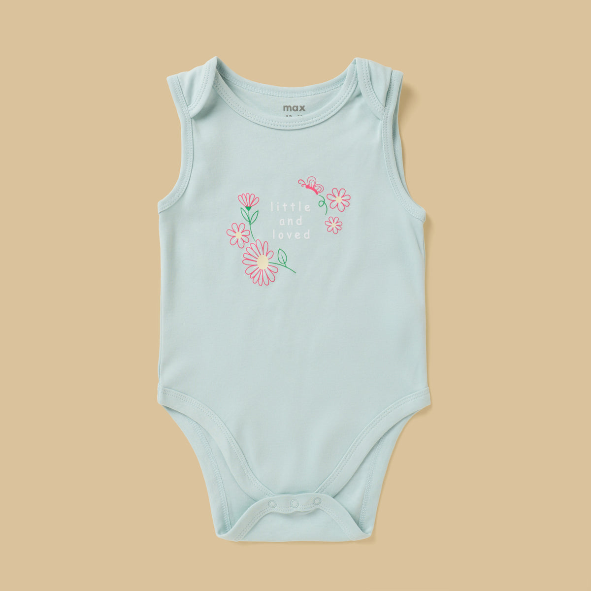 Pack of 5 - Floral Print Sleeveless Cotton Bodysuit