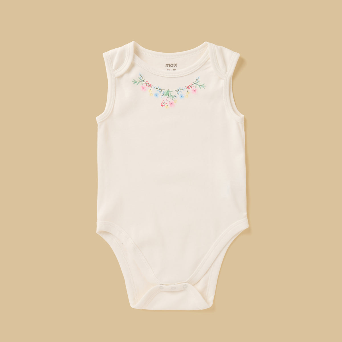 Pack of 5 - Floral Print Sleeveless Cotton Bodysuit