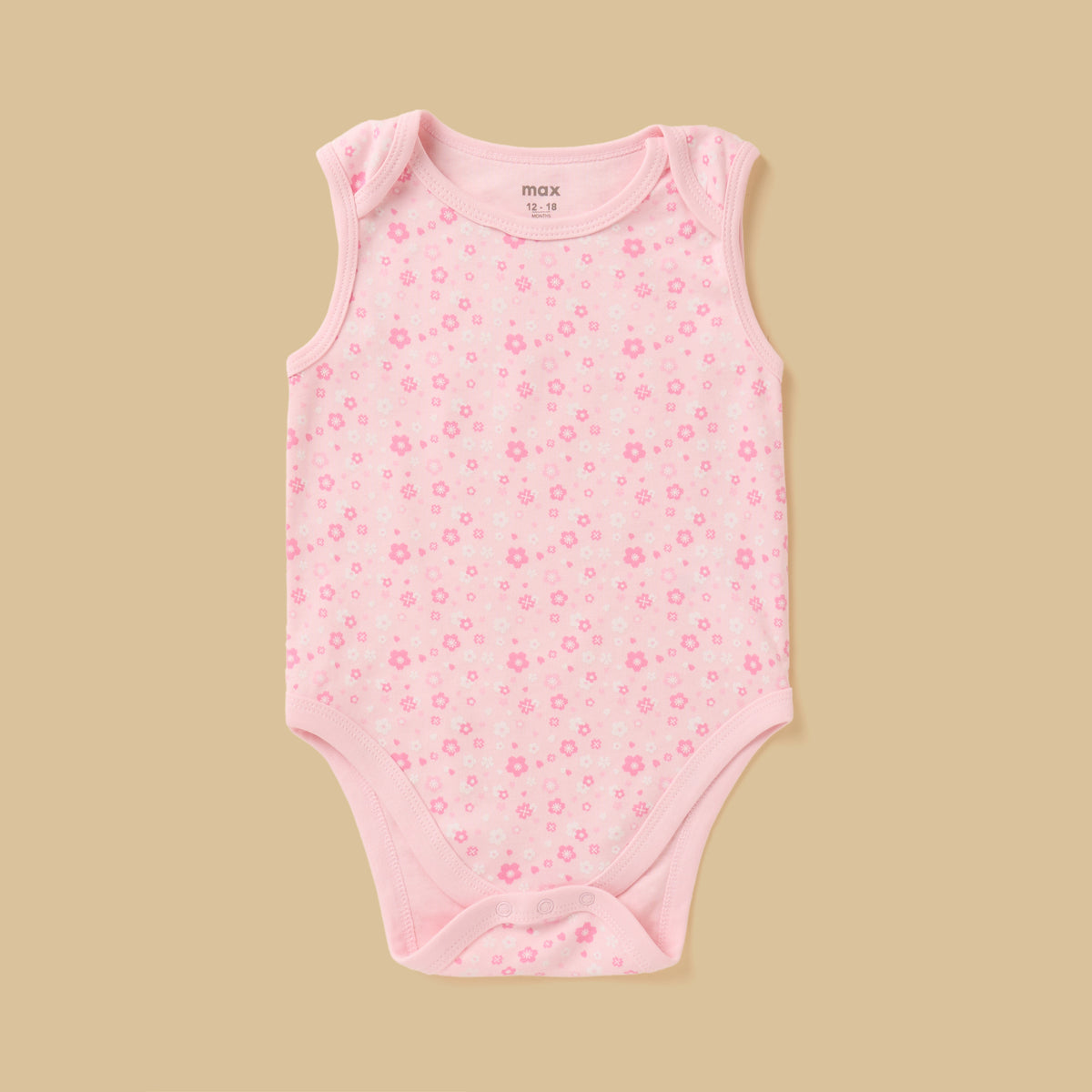 Pack of 5 - Floral Print Sleeveless Cotton Bodysuit