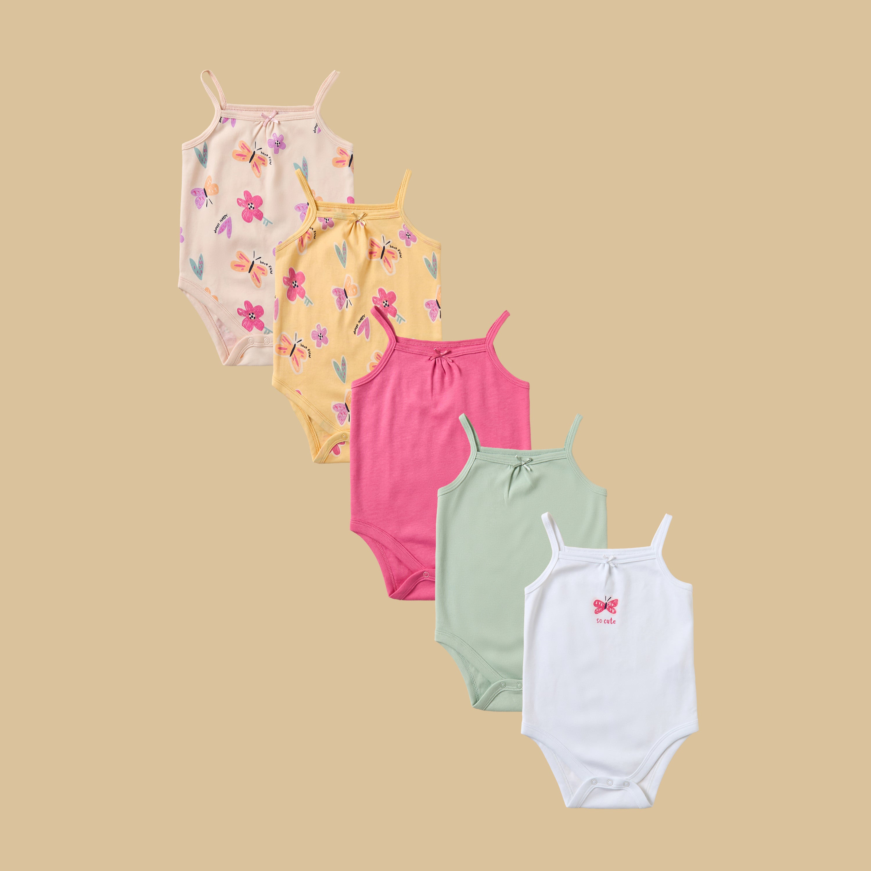 Pack of 5 - Assorted Cotton Bodysuit