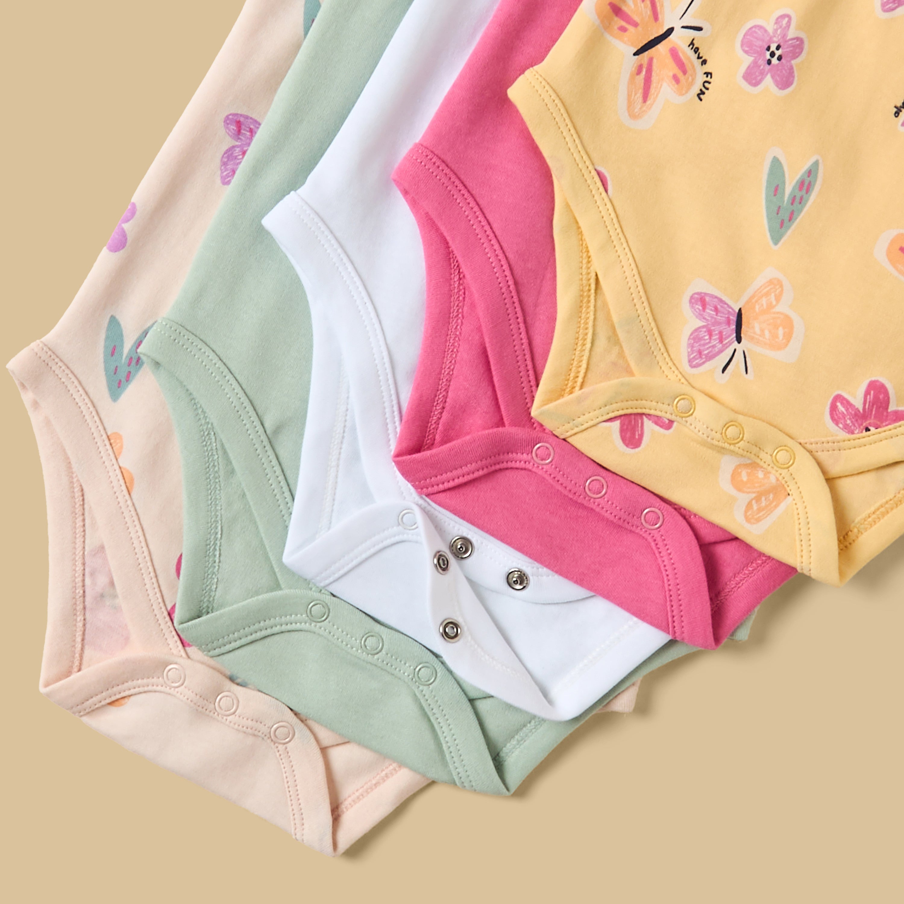 Pack of 5 - Assorted Cotton Bodysuit