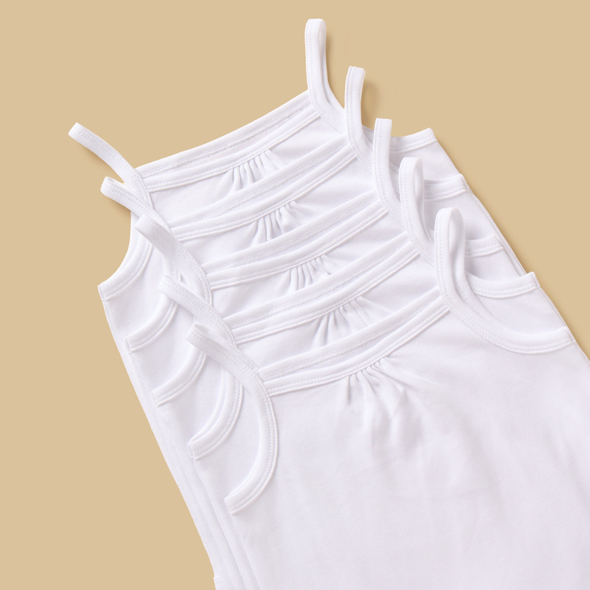 Pack of 5 - Strappy Bodysuit with Button Closure