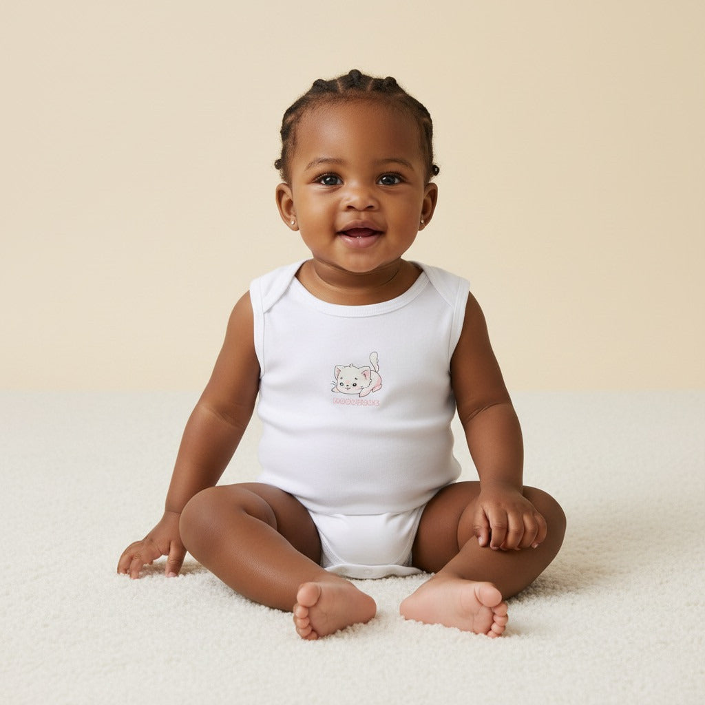 Pack of 5 - Cat Print Cotton Bodysuit