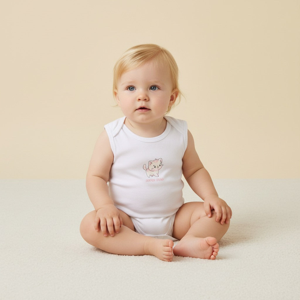 Pack of 5 - Cat Print Cotton Bodysuit
