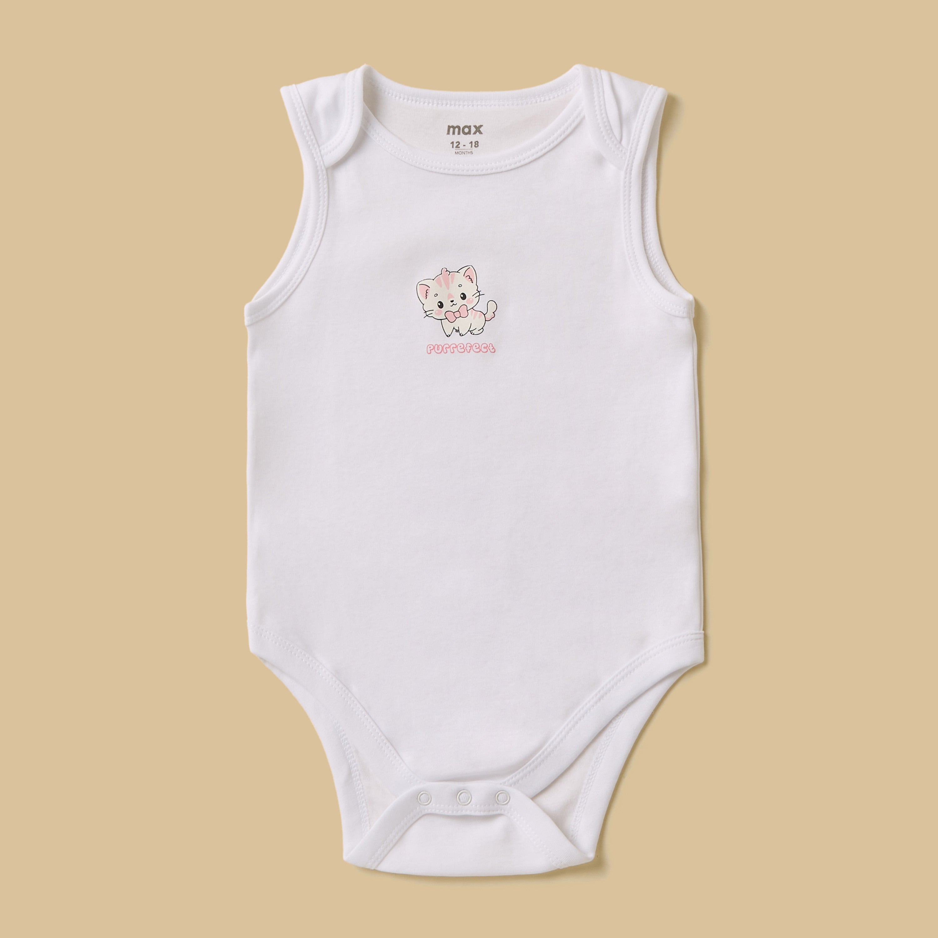 Pack of 5 - Cat Print Cotton Bodysuit
