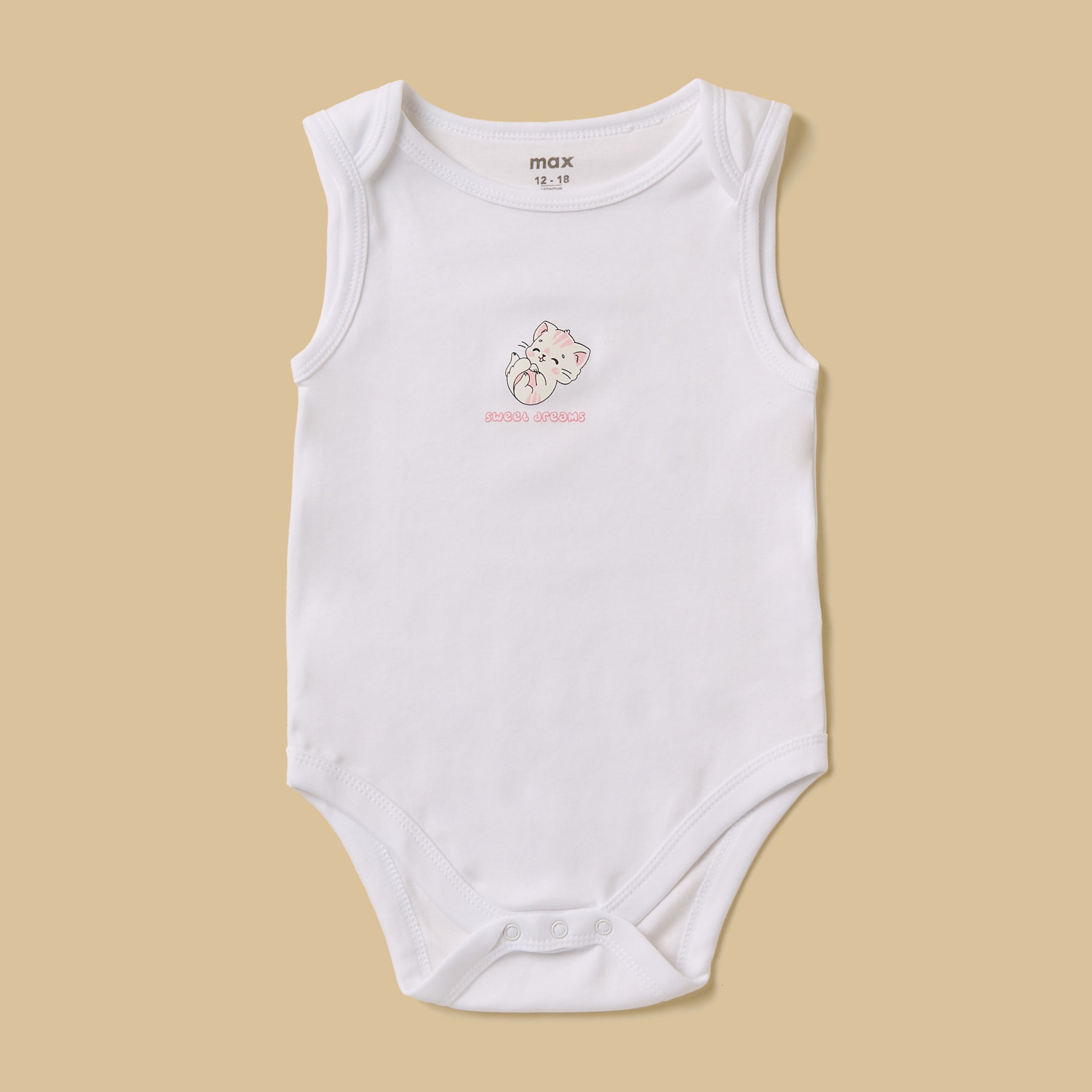 Pack of 5 - Cat Print Cotton Bodysuit
