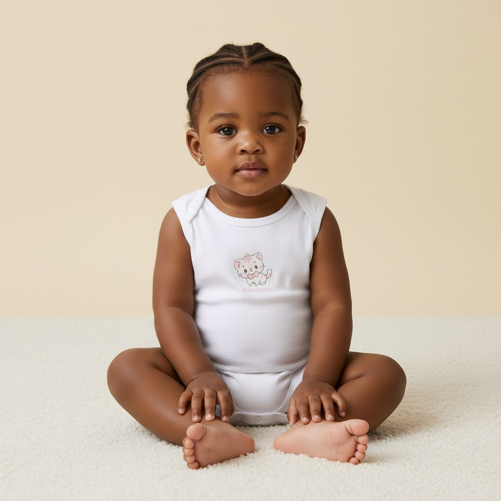 Pack of 5 - Cat Print Cotton Bodysuit