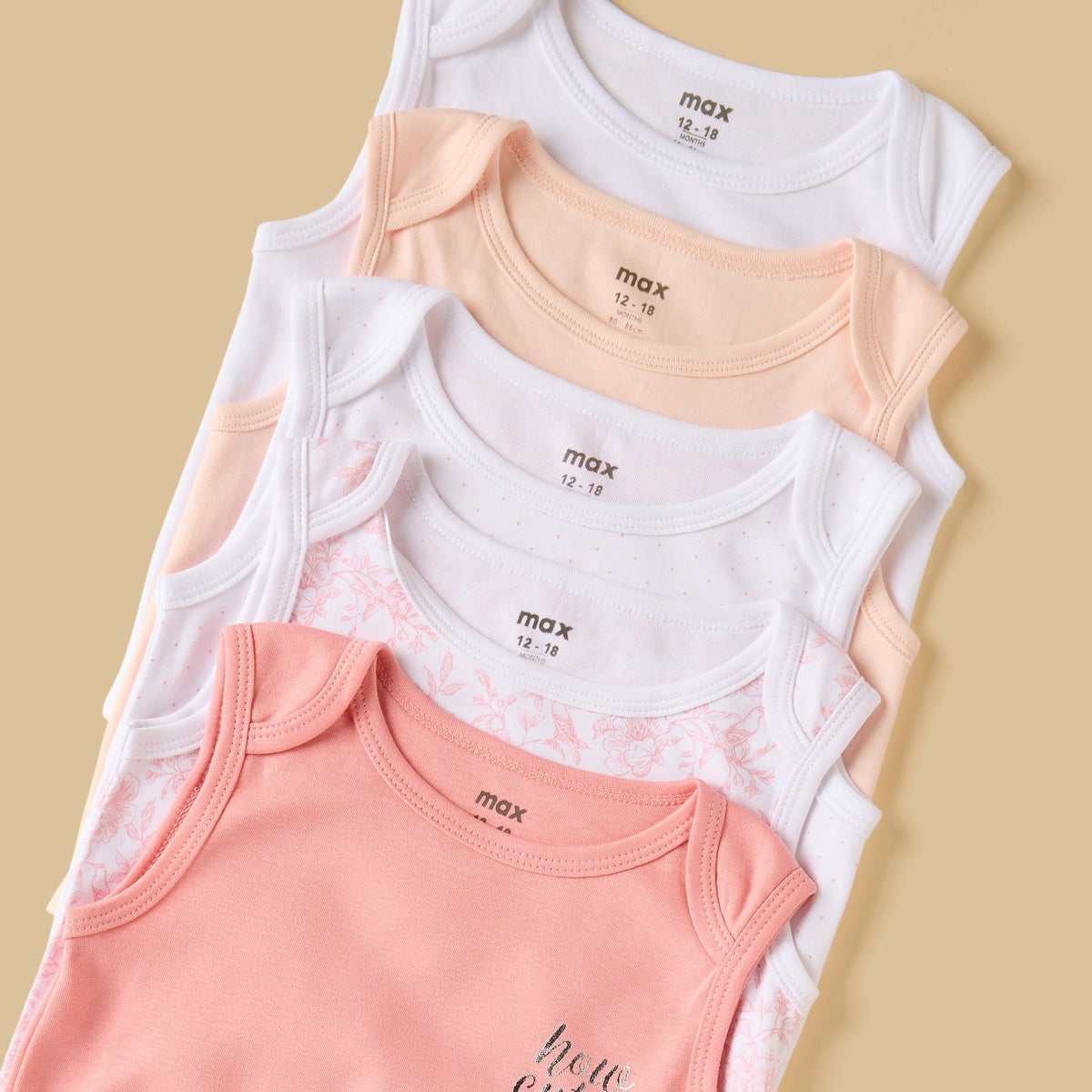 Pack of 5 - Assorted Cotton Bodysuit
