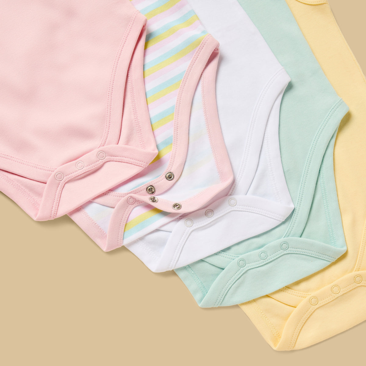 Pack of 5 - Assorted Sleeveless Cotton Bodysuit