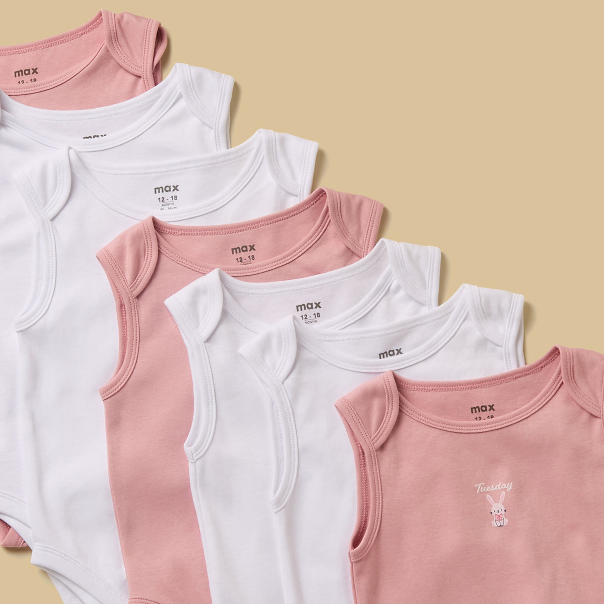 Pack of 7 - Days of the Week Print Cotton Bodysuit